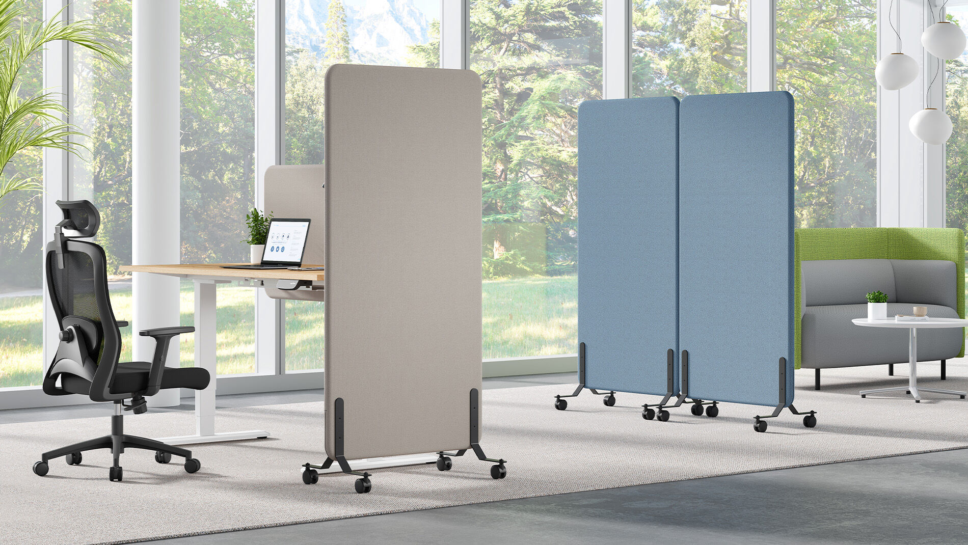 Mobile Textil Akustikstellwand
