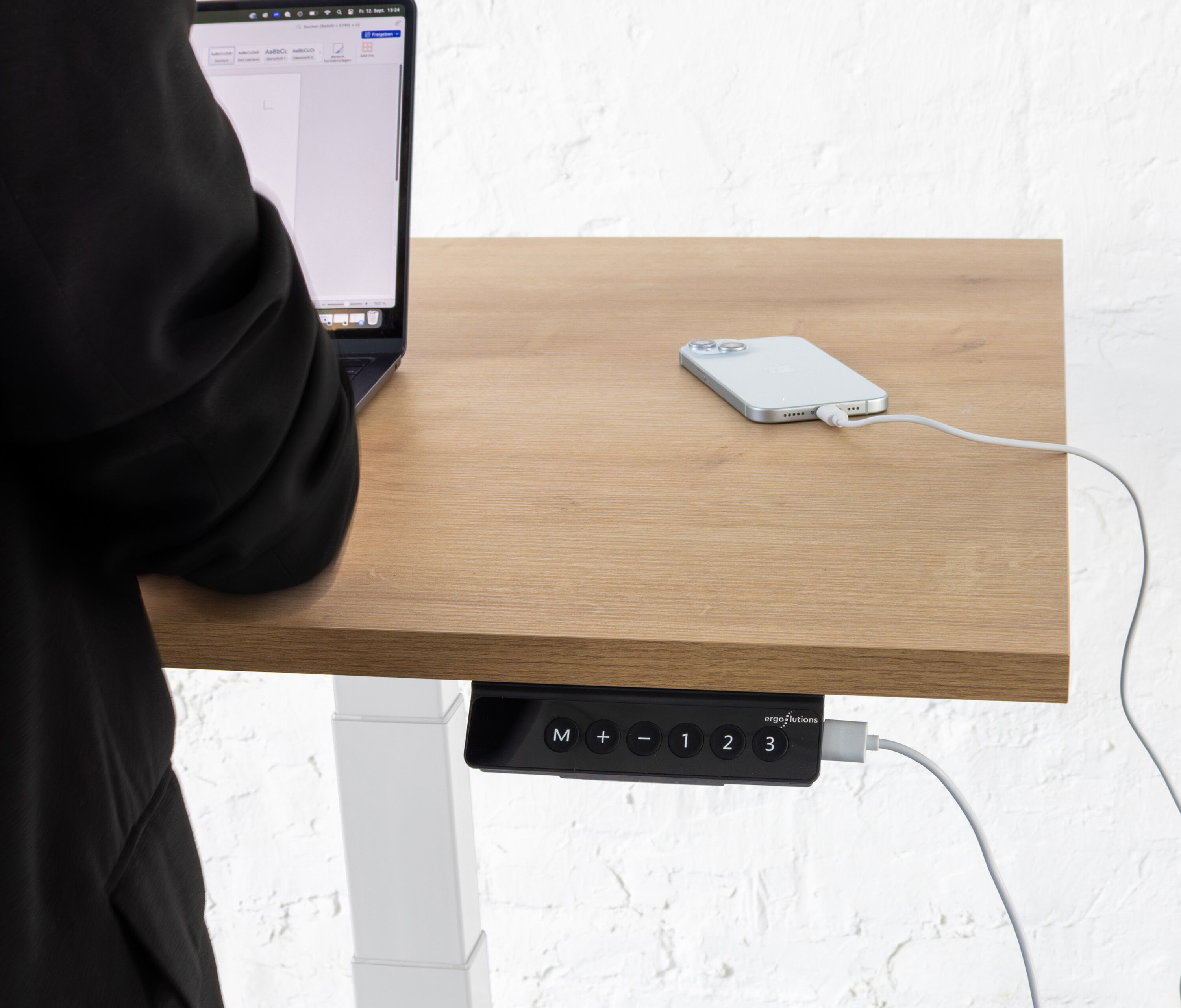 FOKUS Single Bureau Wit Lichtgrijs 80x80