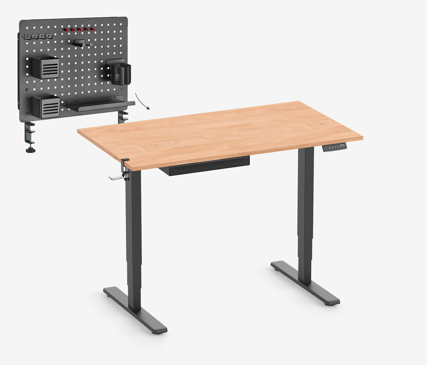 FOKUS Organizer Set Schwarz, Slim Schublade Buche 120x70 Organizer Board Schwarz Kopfhörer Halter