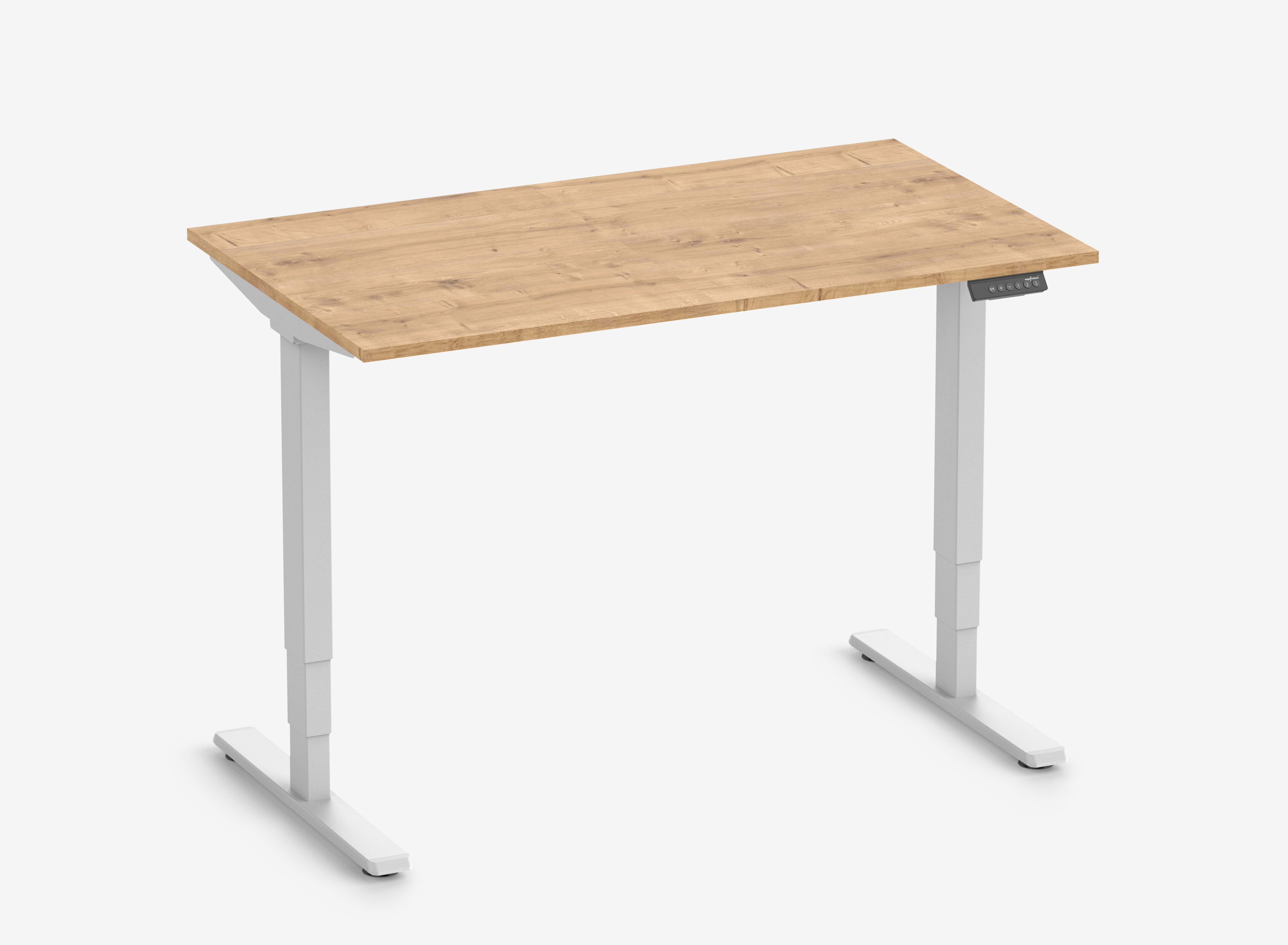 FOKUS Gestell Weiß, Tischplatte 1200 x 700 x 19 mm Eiche