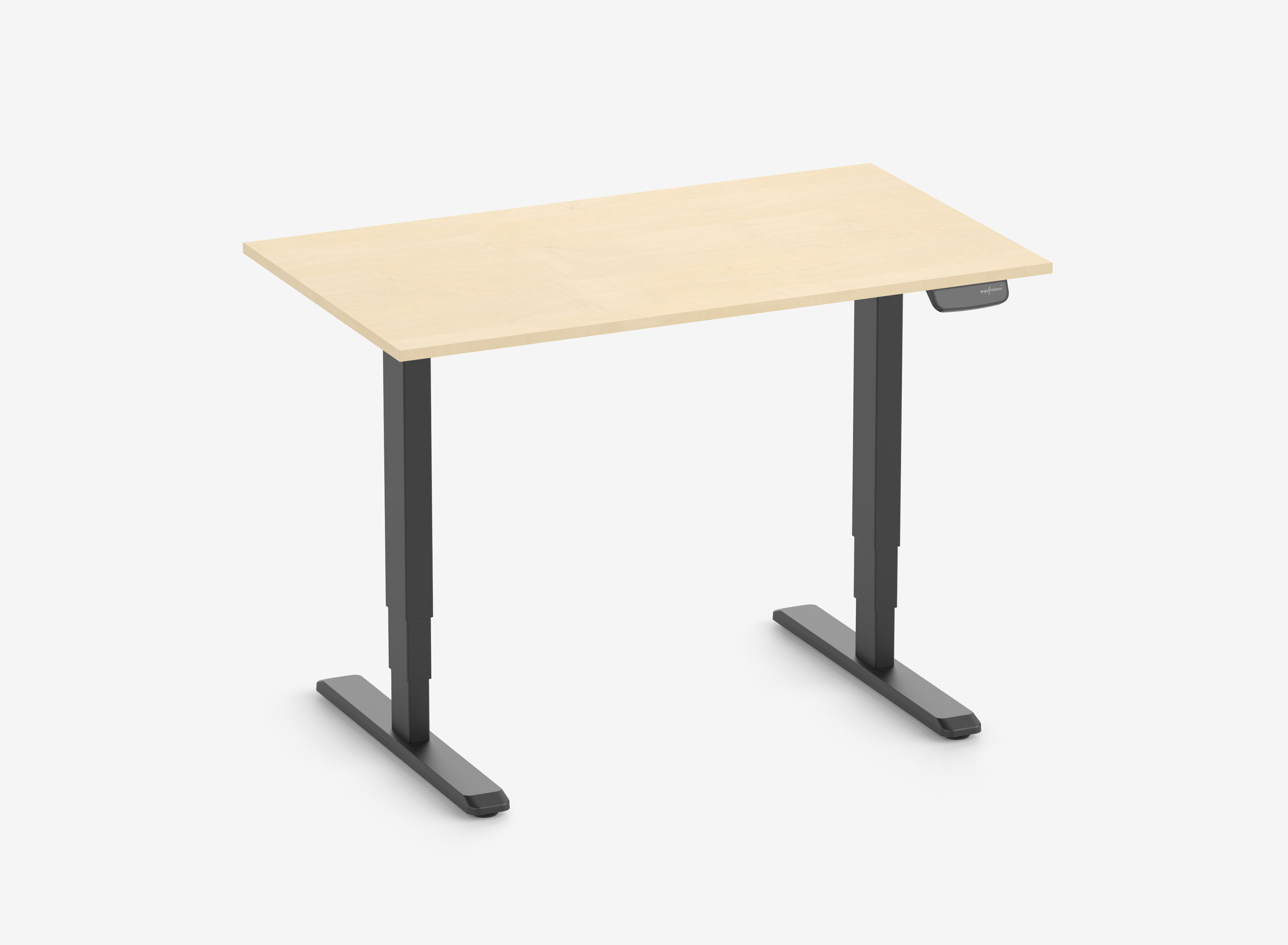 PRIMUS Speed Rechteckschreibtisch, Gestell Schwarz, Tischplatte 1200 x 700 x 19 mm Birke