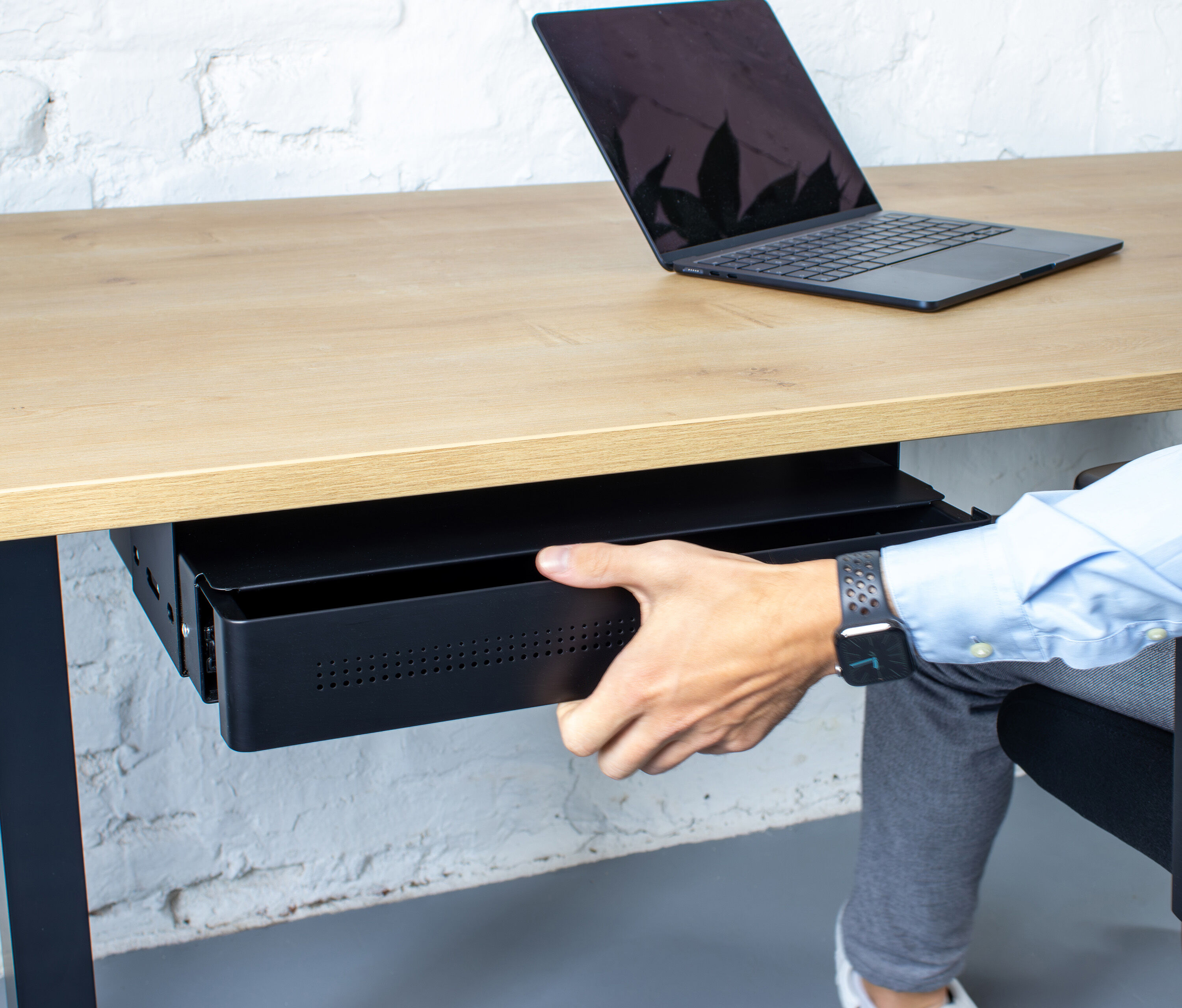 Untertisch Schublade mit USB Lader Weiß