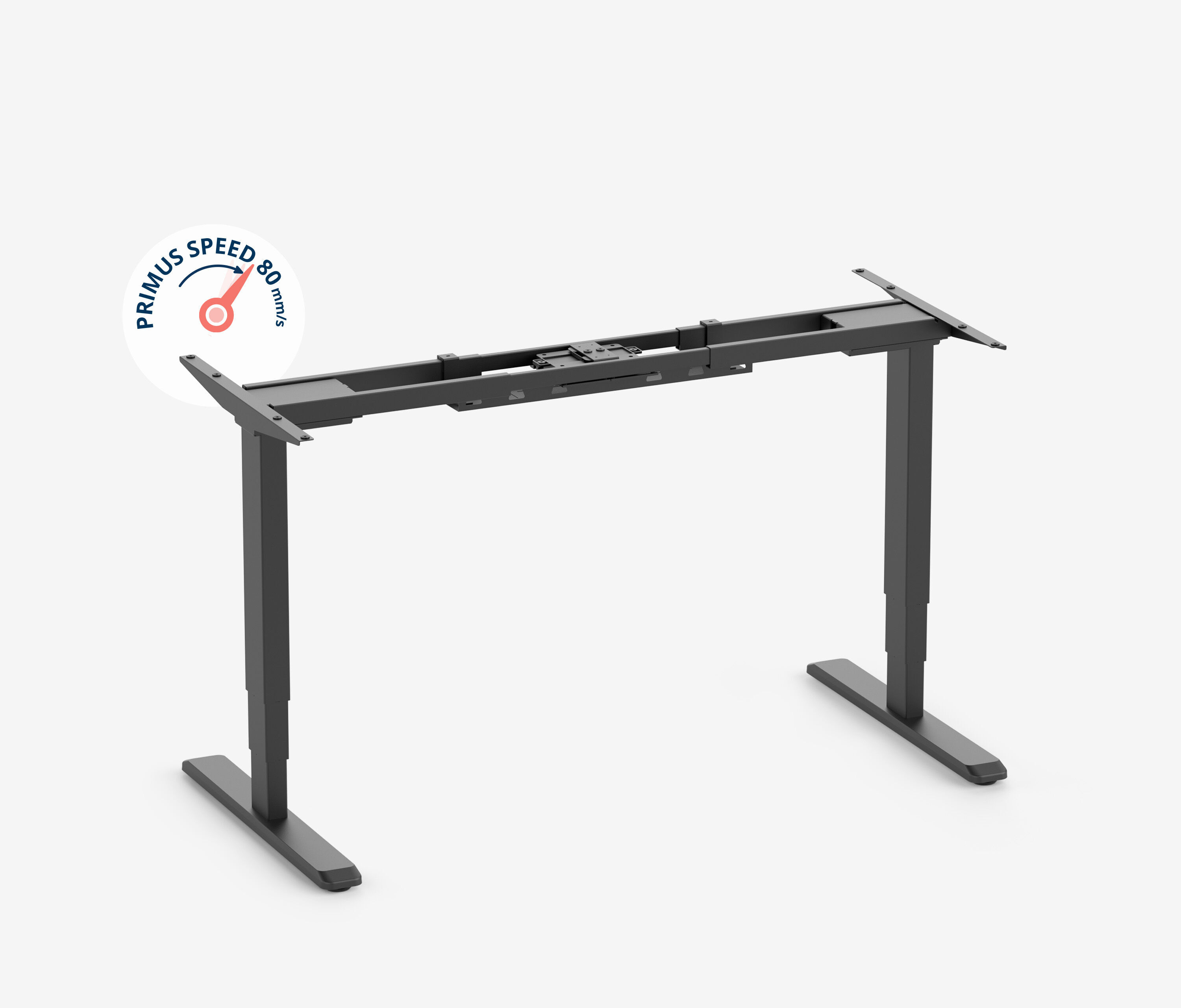 PRIMUS Speed Rechteckschreibtisch, Gestell Schwarz, Tischplatte 1600 x 800 x 19 mm Buche