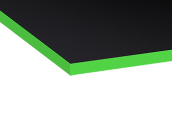 FOKUS Gamingschreibtisch Schwarz 140x80 Rechteck Acid Green