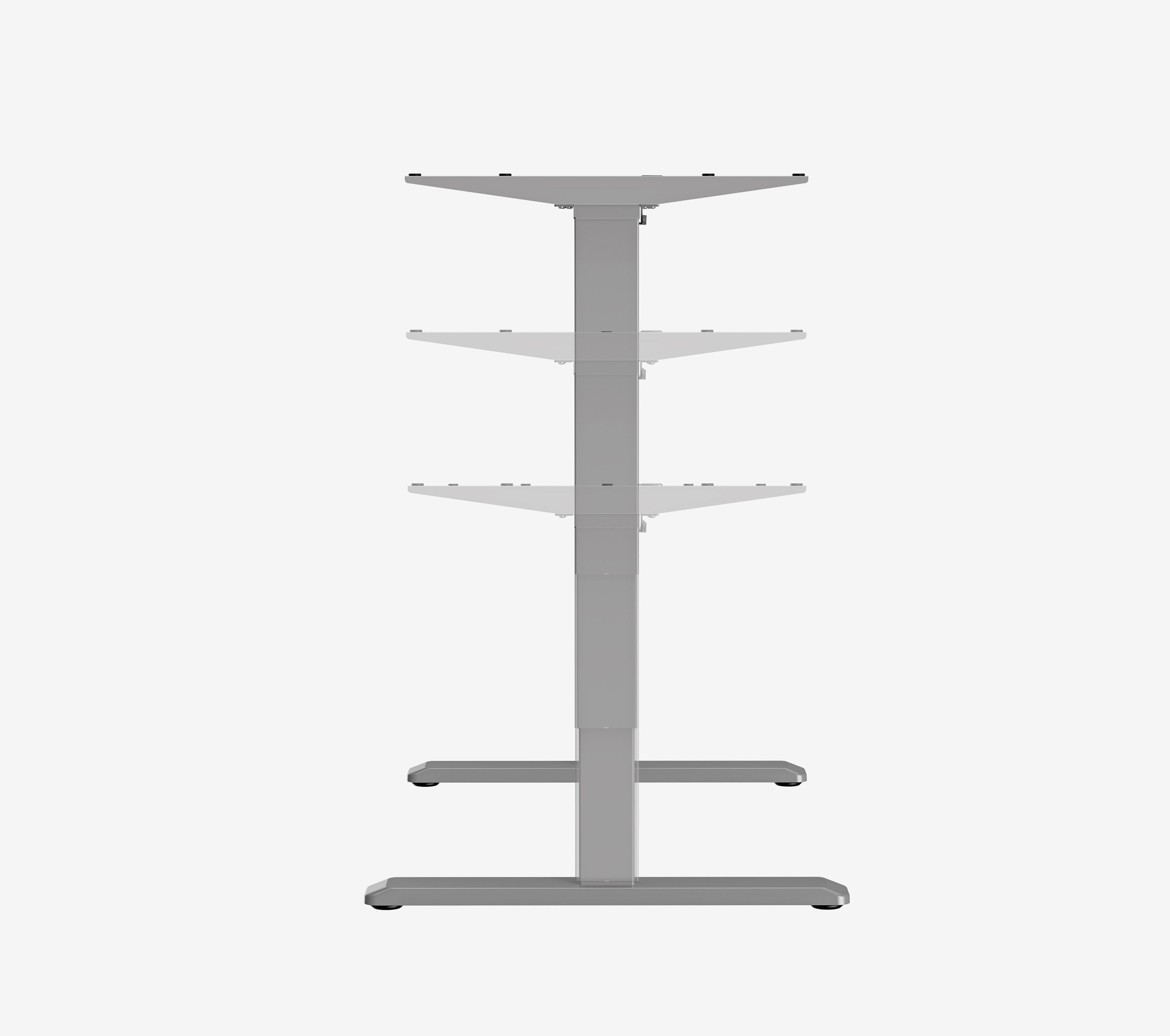PRIMUS Vrijvorm bureau, frame grijs 1600 x 800/1000 x 25 mm blad wit, uitvoering links