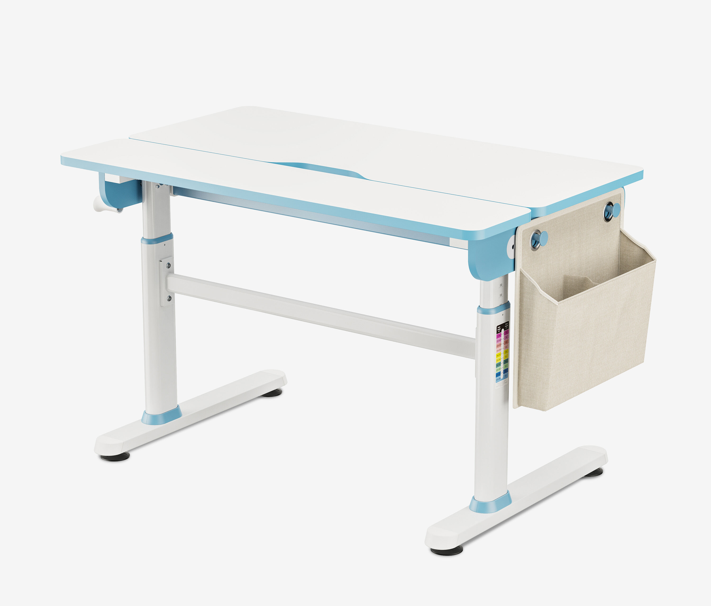 Kinderschreibtisch manuell höhenverstellbar Blau