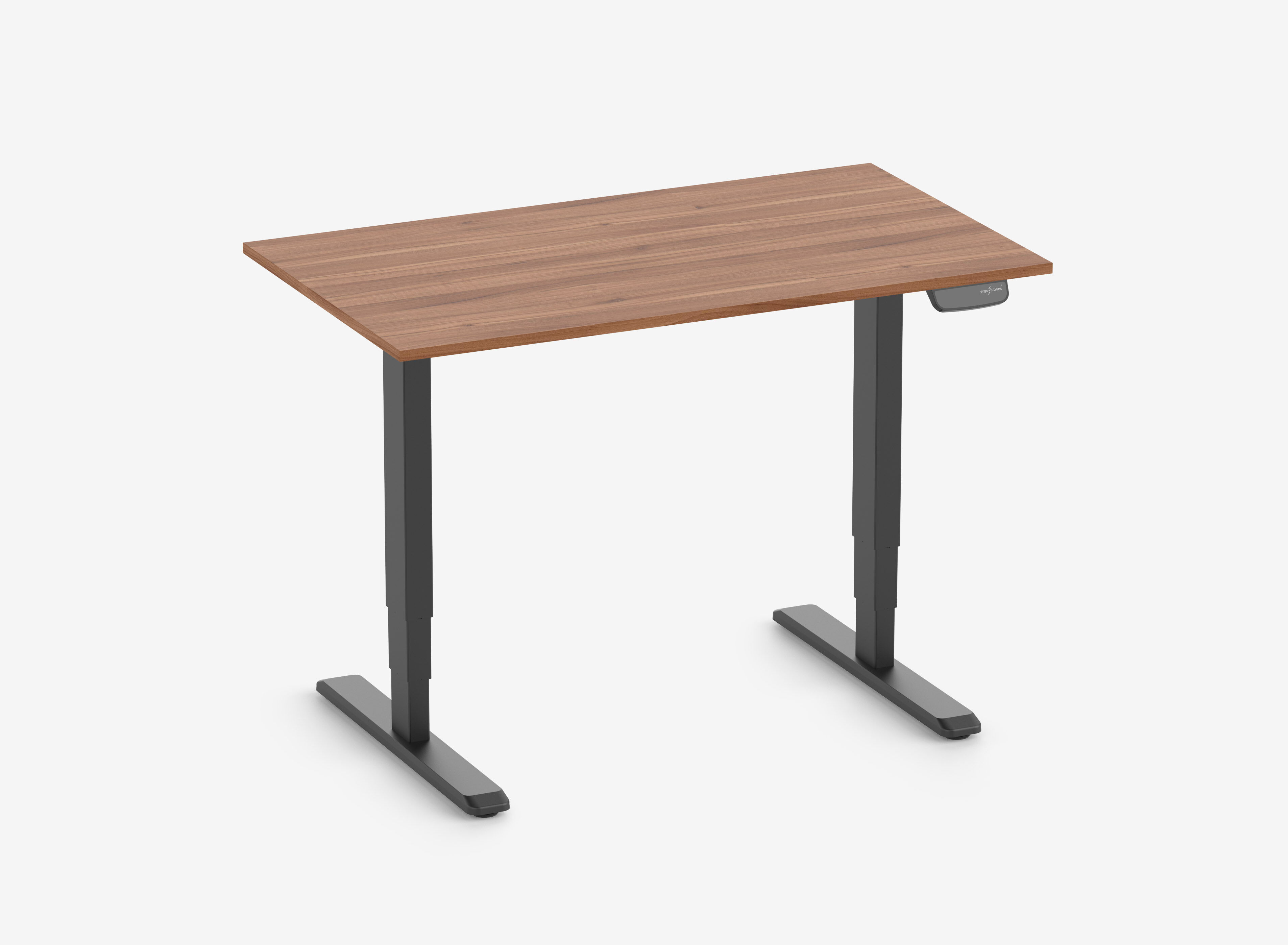 PRIMUS Speed Rechteckschreibtisch, Gestell Schwarz, Tischplatte 1200 x 700 x 19 mm Nussbaum