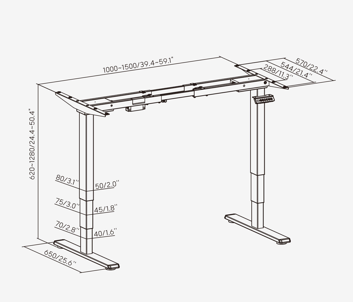 FOKUS + Stoel VITA Wit Lichtgrijs Hoog 1200 x 70 x 19 mm
