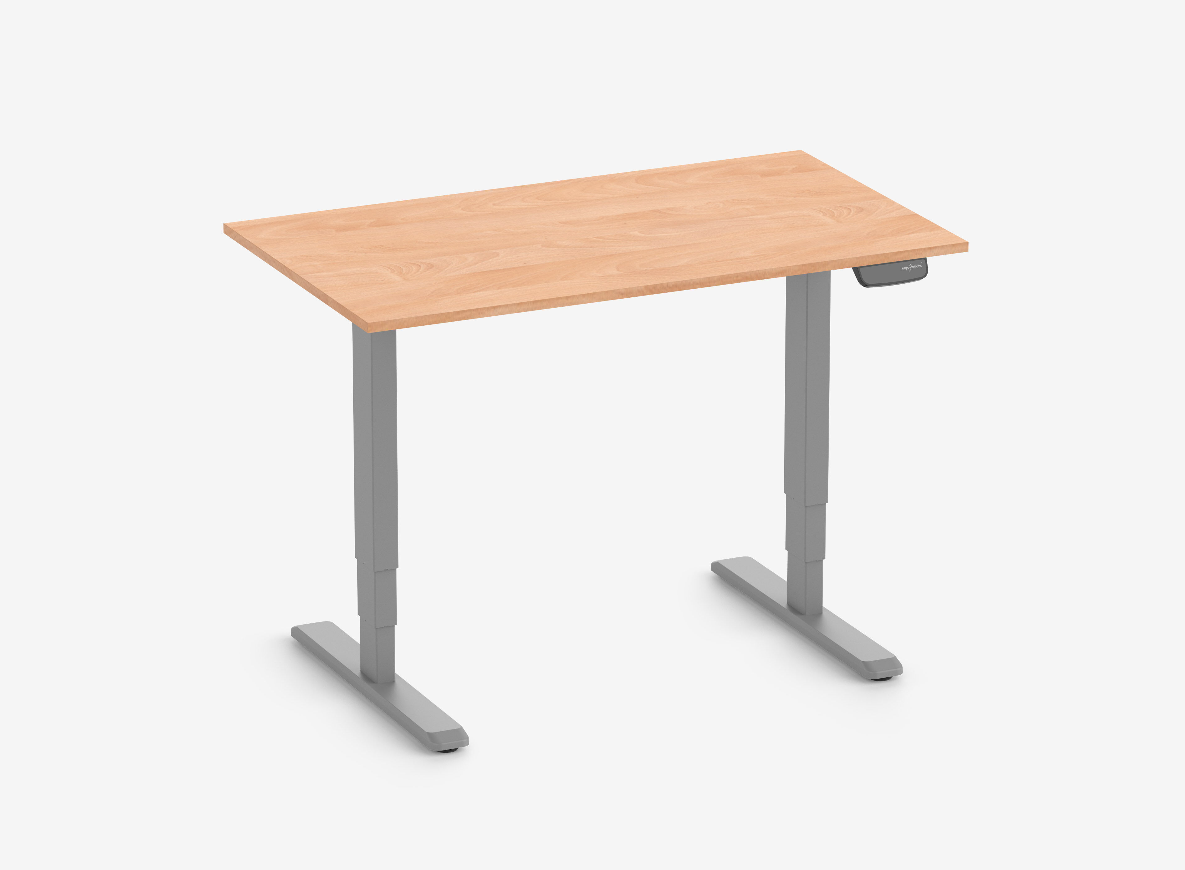 PRIMUS Speed Rechteckschreibtisch, Gestell Grau, Tischplatte 1200 x 700 x 25 mm Buche