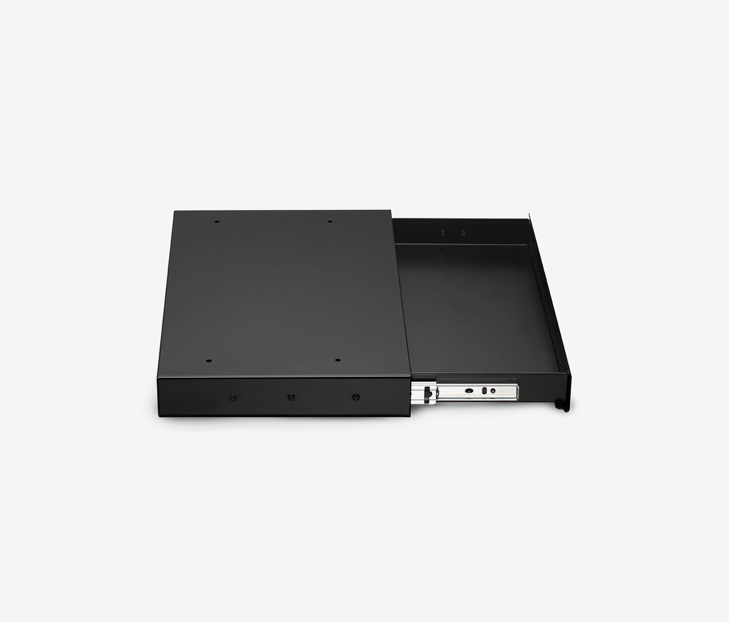 PRIMUS + Slimline Schublade, Kabelschlange & Halter 160x80 Schwarz Eiche