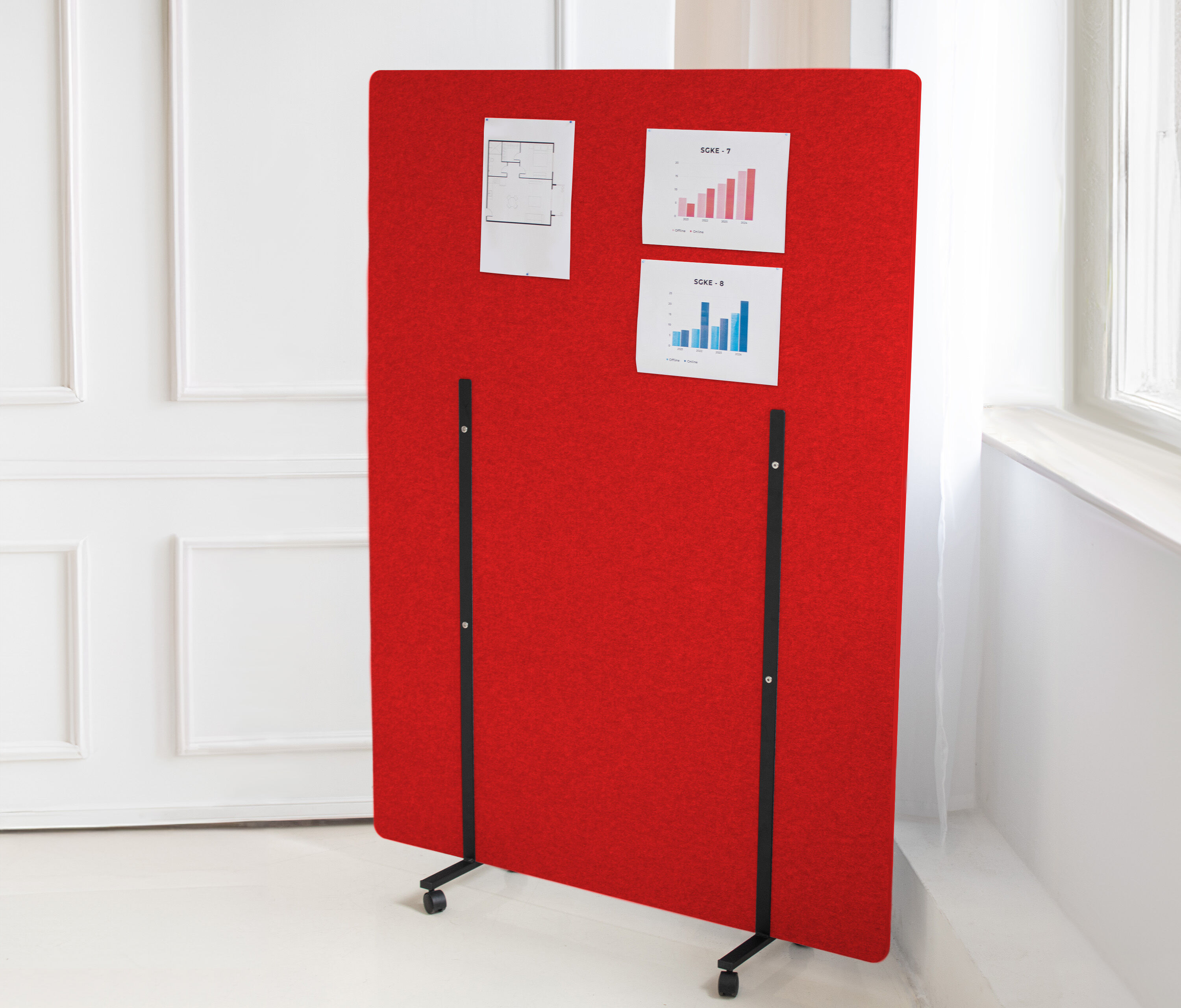 Akustik Stellwand Rot