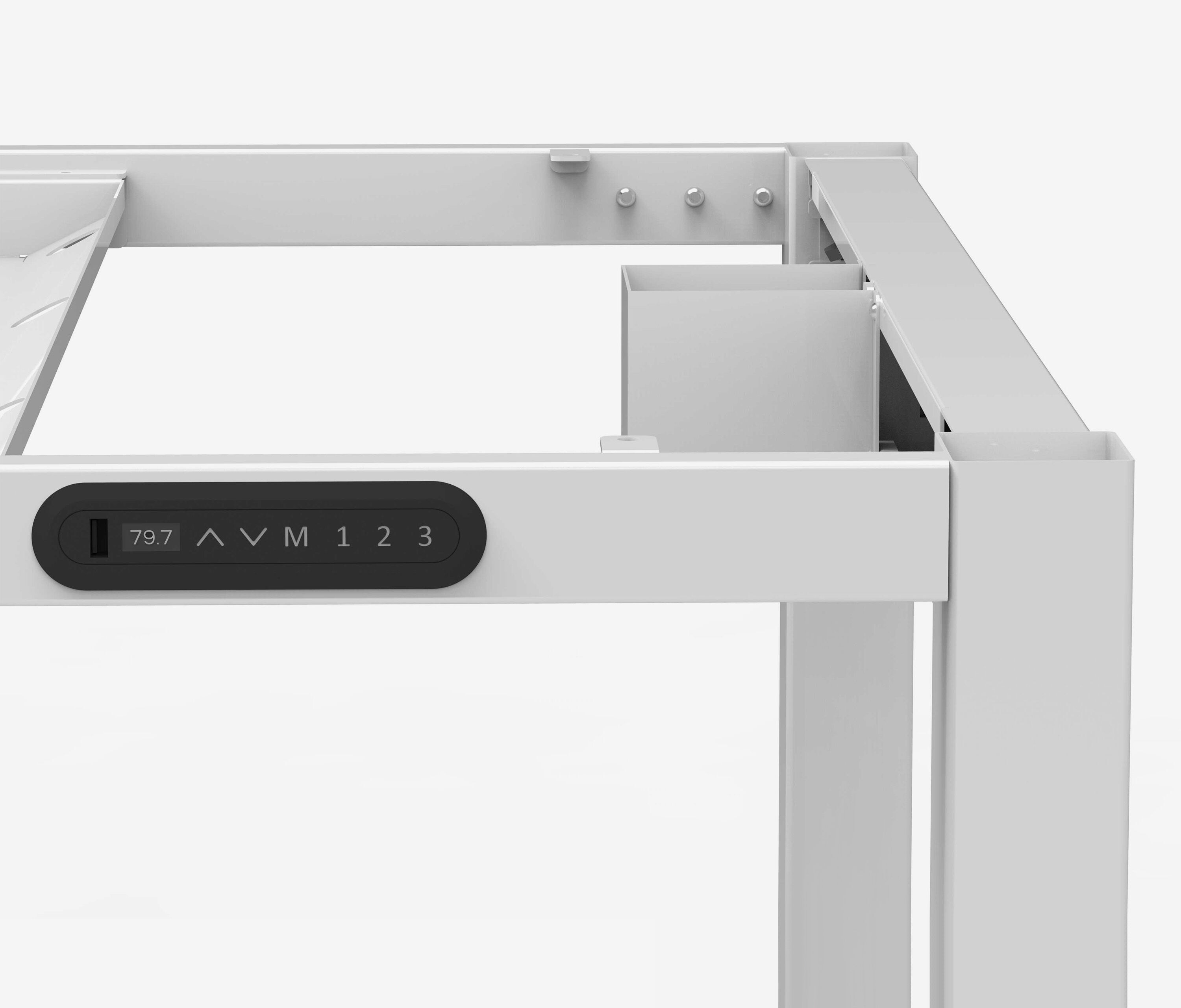 PRIMUS 4-Bein Schreibtisch Weiß Eiche 2200 x 800 x 25 mm