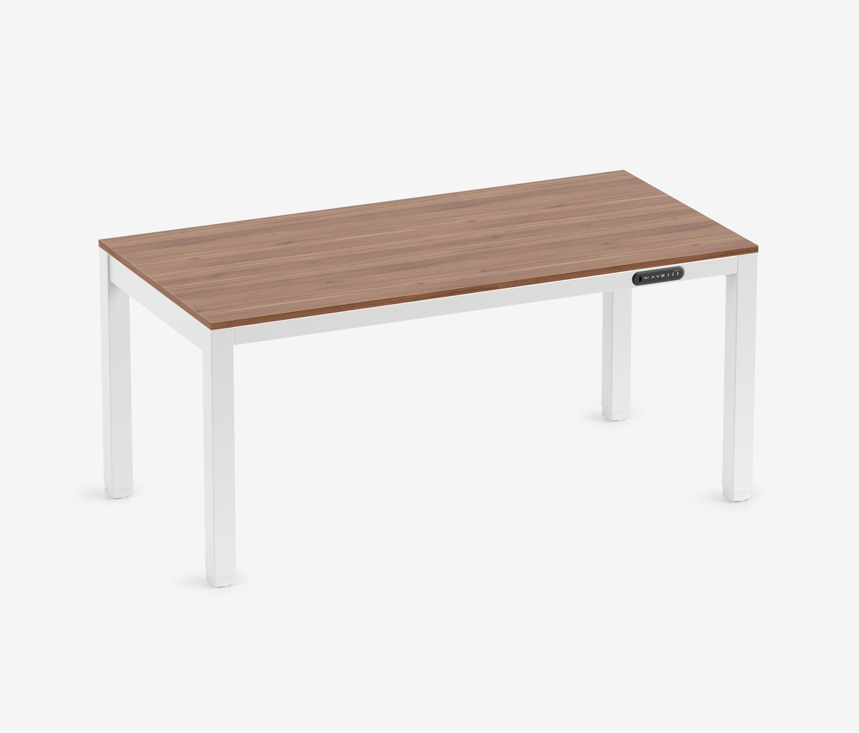 PRIMUS 4-Bein Schreibtisch Weiß Nussbaum 1600 x 800 x 25 mm