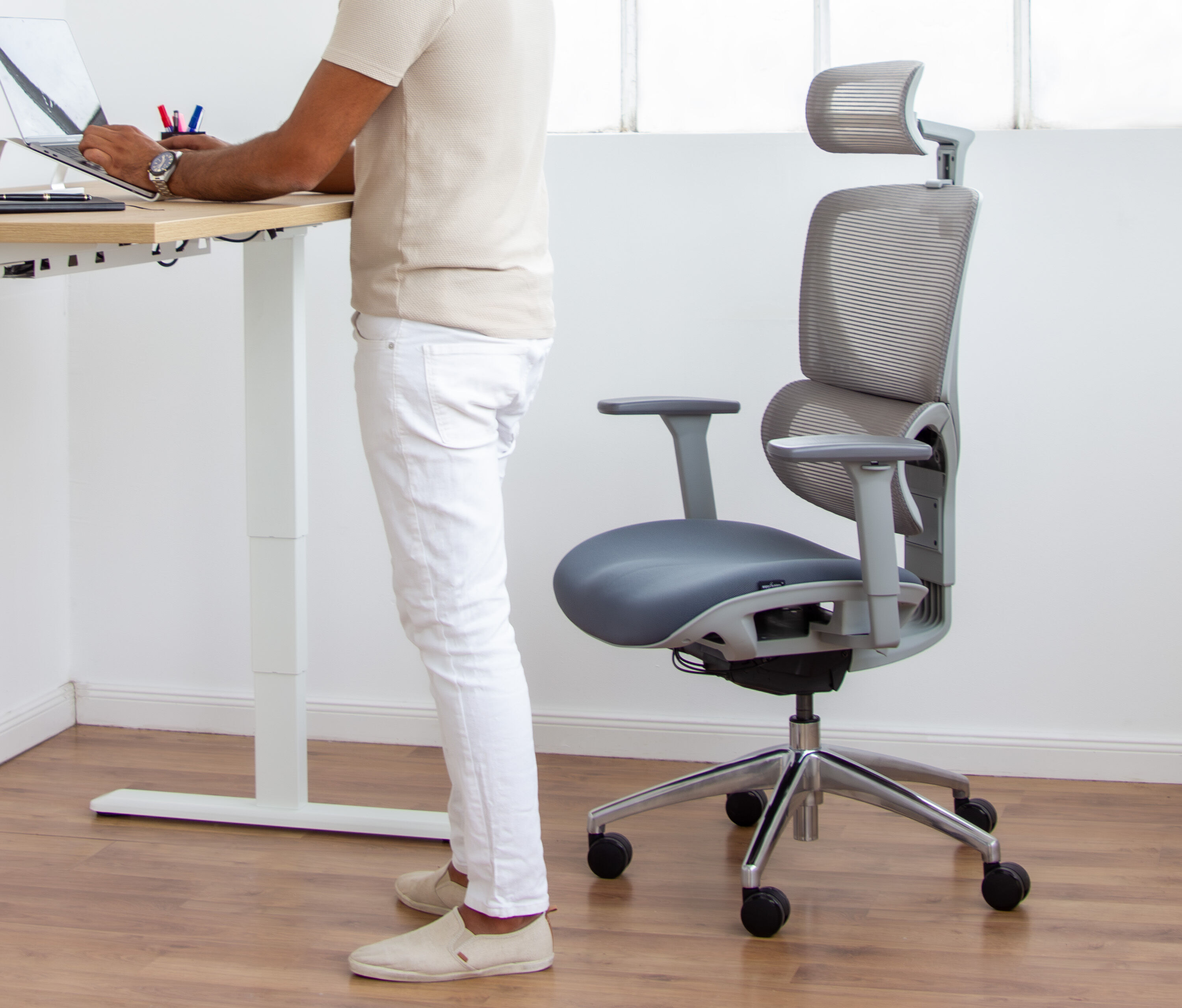 Bürodrehstuhl SENTA FX Hoch Grau Silber