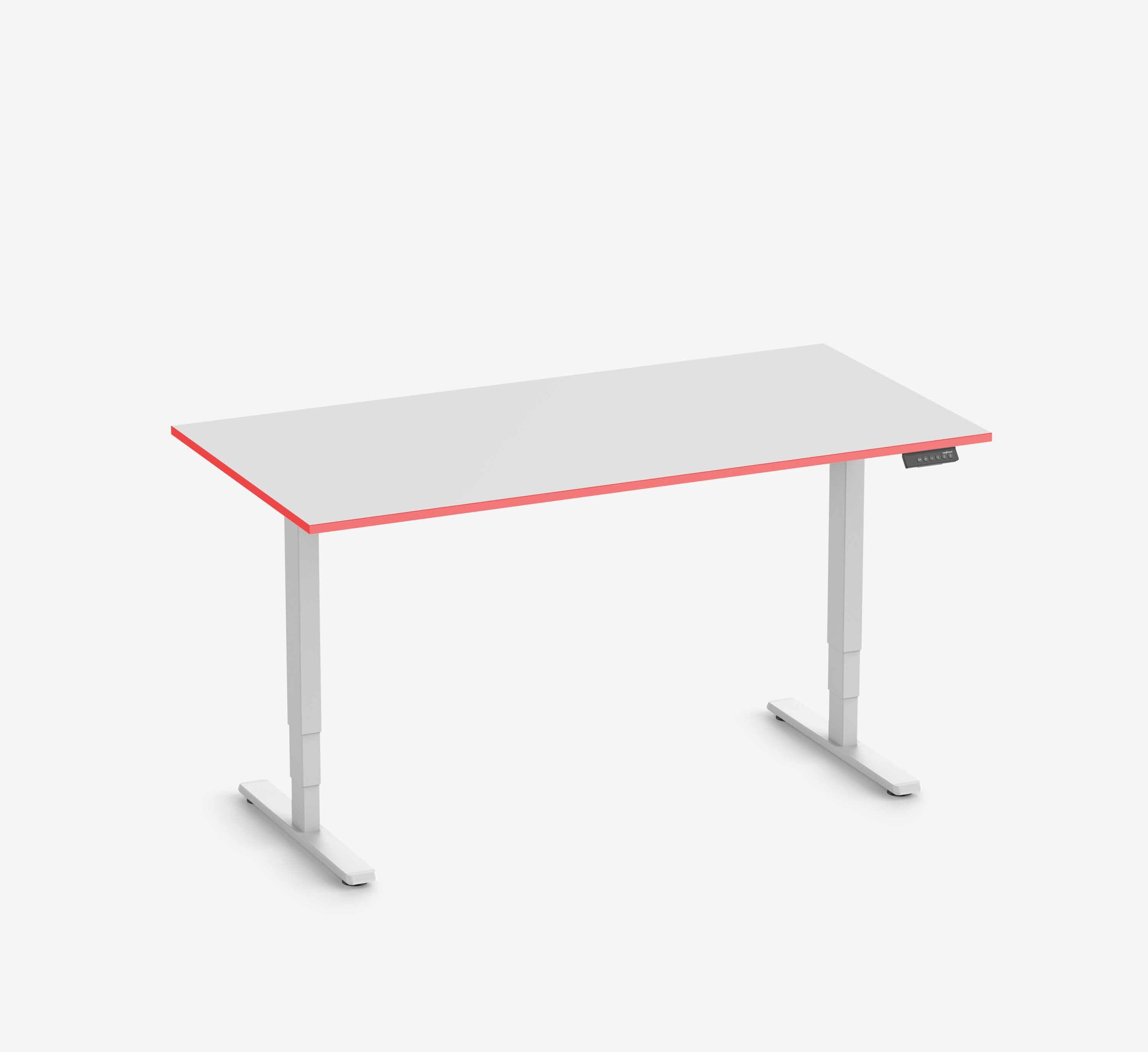 FOKUS Gamingschreibtisch Weiß 160x80 Rechteck Fire Red