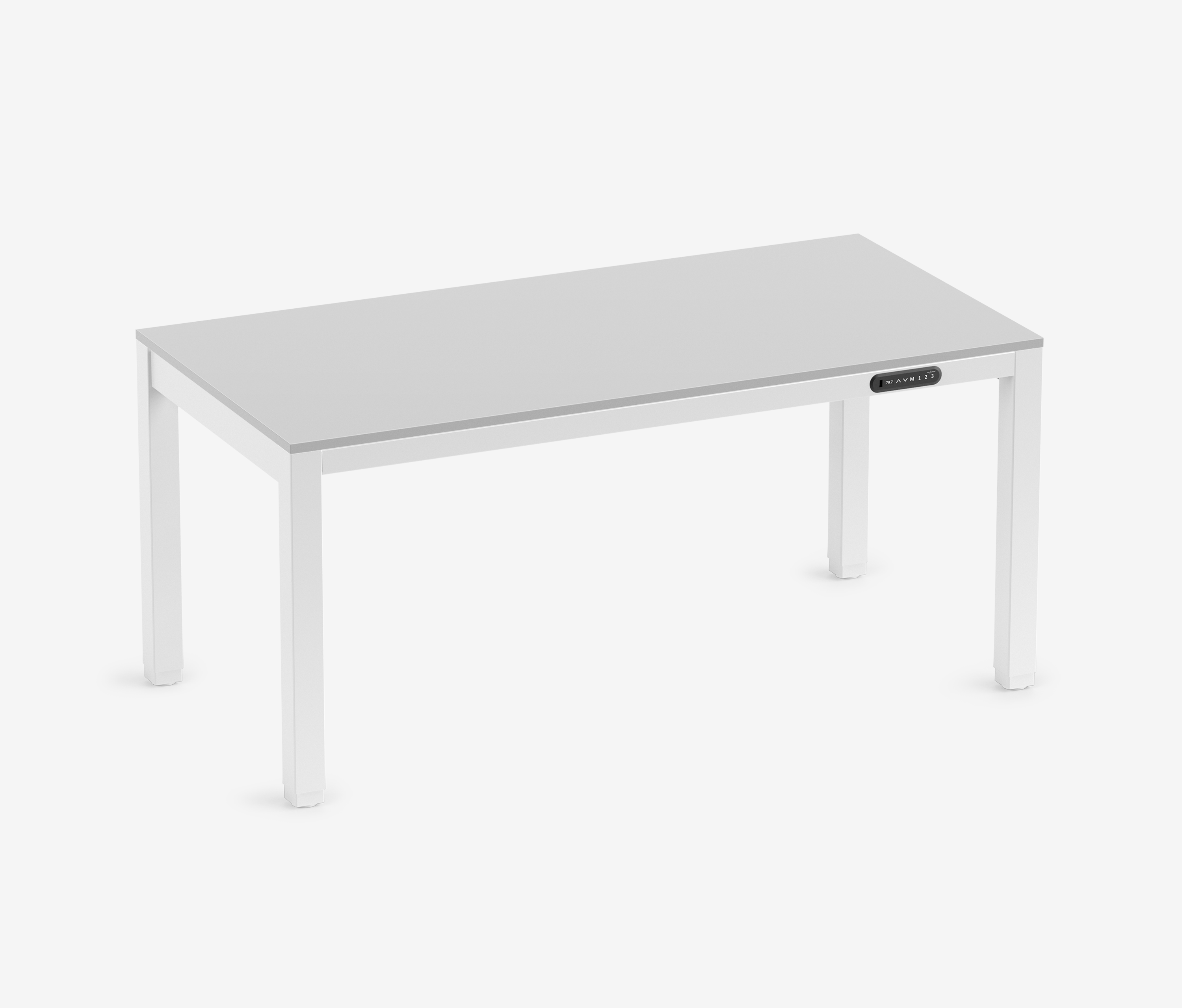 PRIMUS 4-poot bureau Wit Lichtgrijs 1600 x 800 x 25 mm
