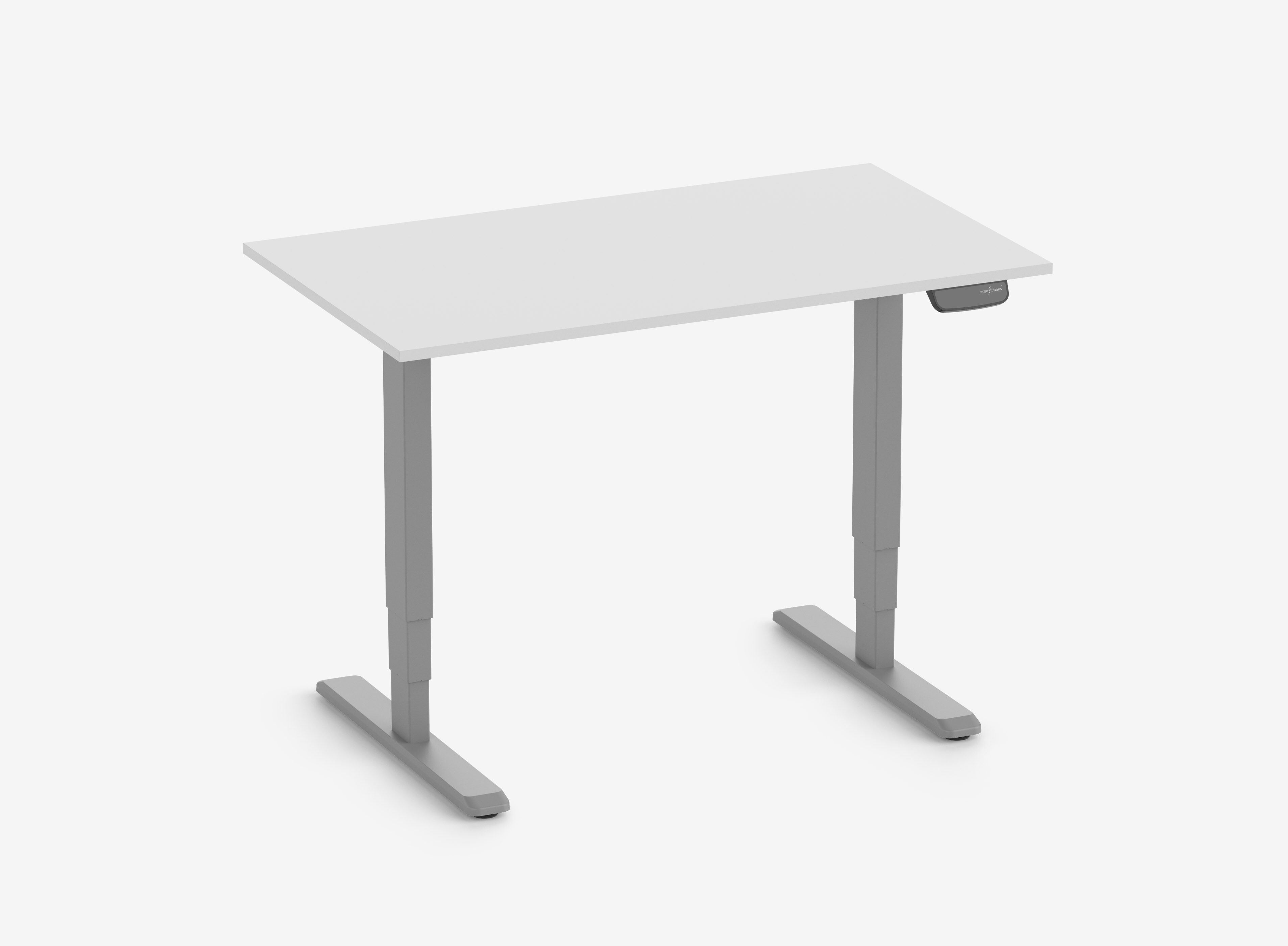 PRIMUS Speed Rechteckschreibtisch, Gestell Grau, Tischplatte 1200 x 700 x 19 mm Lichtgrau