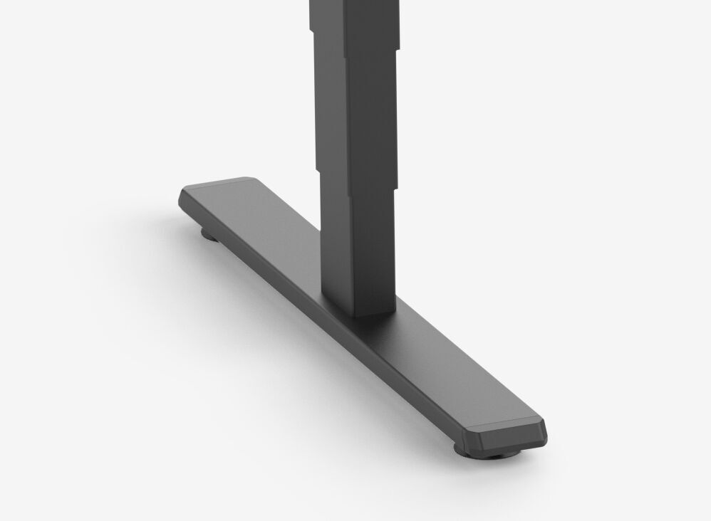 FOKUS Gestell Schwarz, Tischplatte 1200 x 700 x 19 mm Lichtgrau