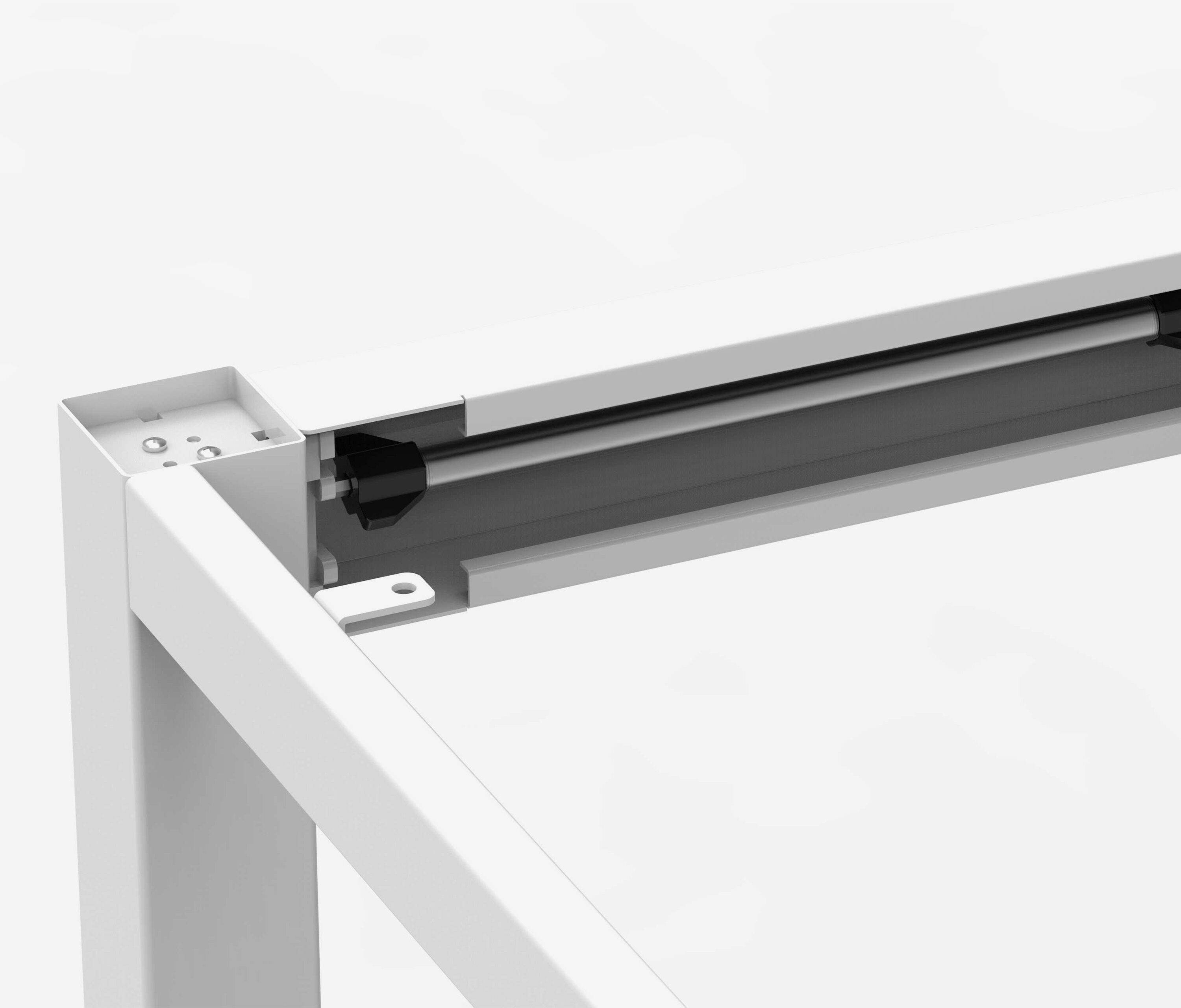 PRIMUS 4-Bein Schreibtisch Weiß Nussbaum 1600 x 800 x 25 mm