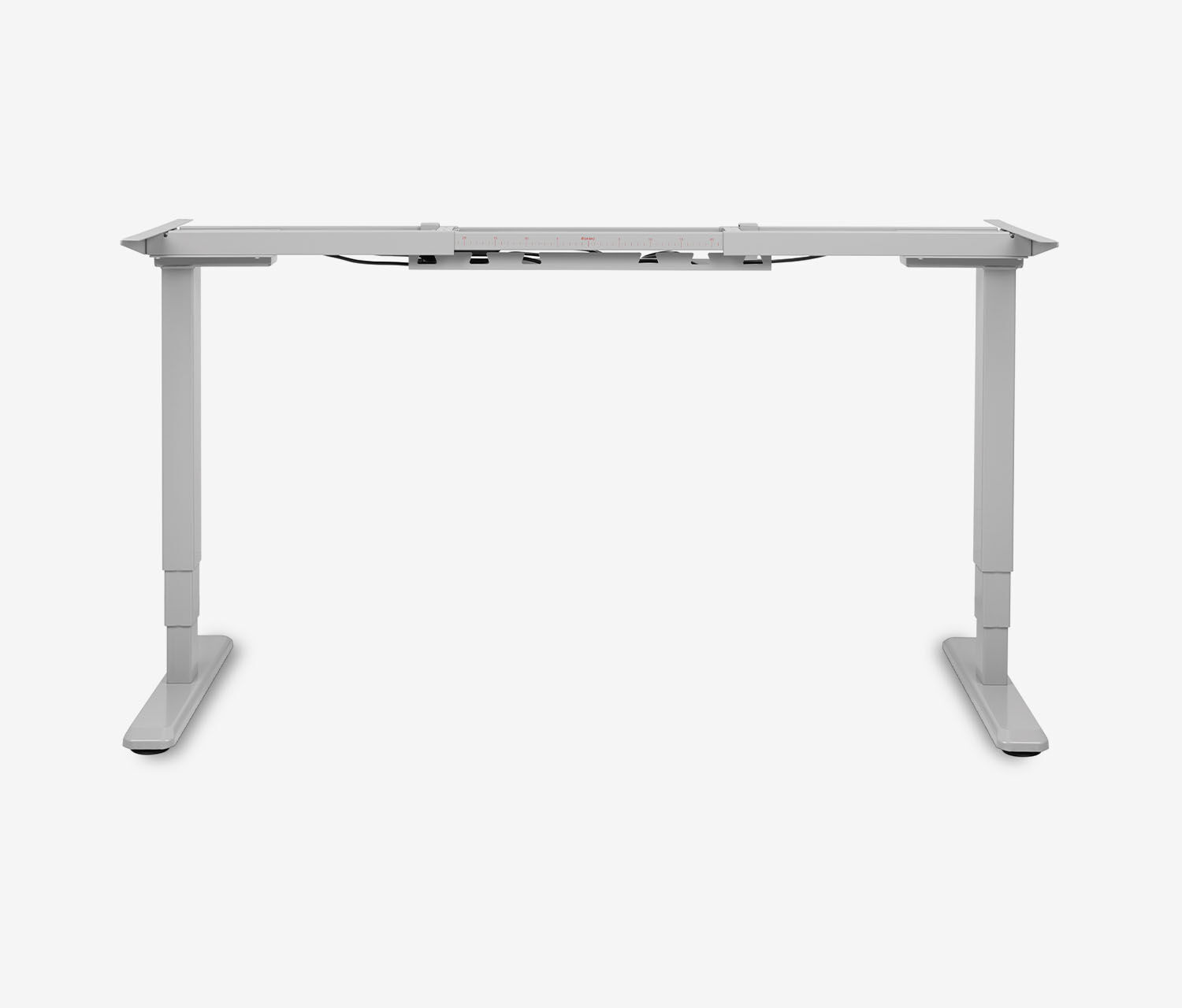 PRIMUS Vrijvorm bureau, frame grijs 1600 x 800/1000 x 25 mm blad wit, uitvoering rechts