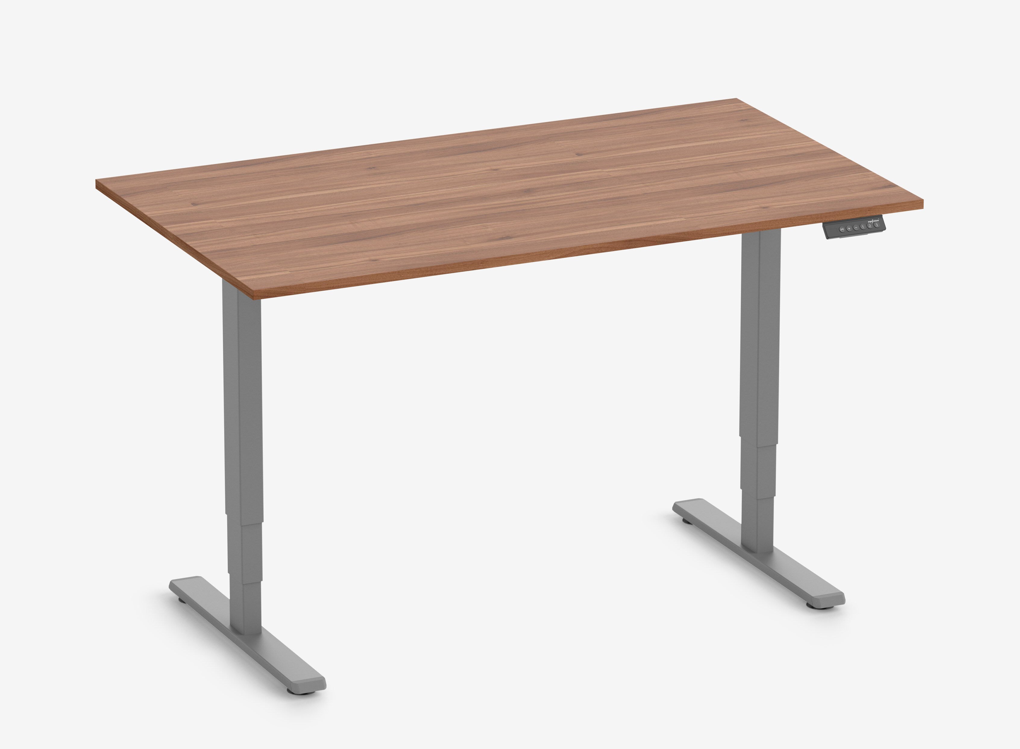 FOKUS Gestell Grau, Tischplatte 1400 x 800 x 19 mm Nussbaum