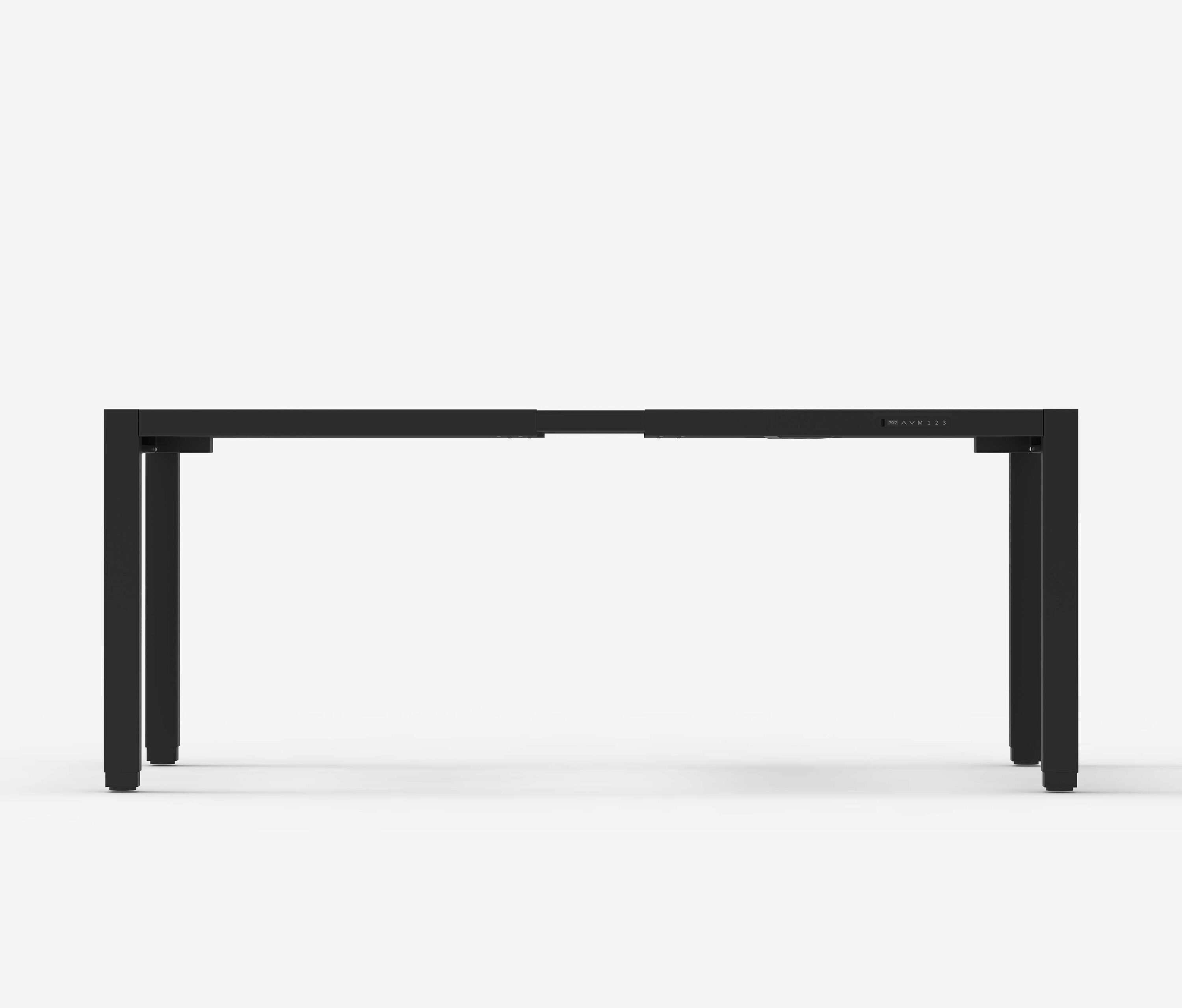 PRIMUS 4-Bein Schreibtisch Schwarz Nussbaum 1800 x 800 x 25 mm