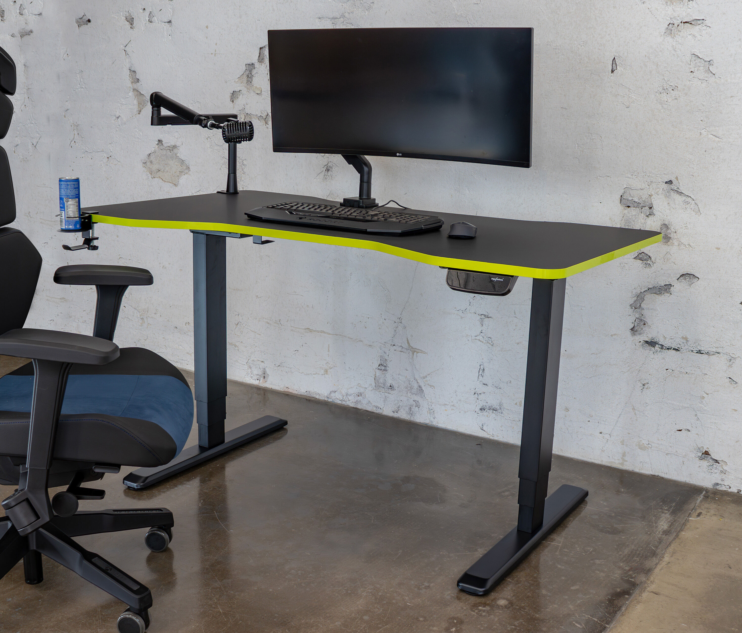 Primus Gamingschreibtisch Rechteck, Weiß Klassik Yellow Cab 140x80