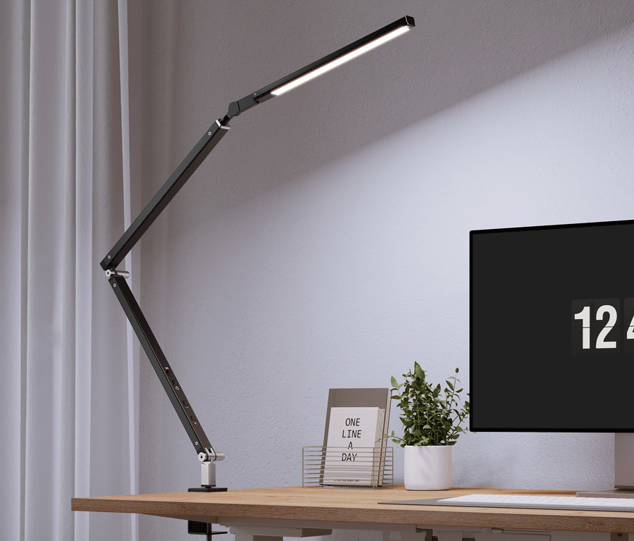 Schreibtischlampe mit Klemme und Standfuß #30