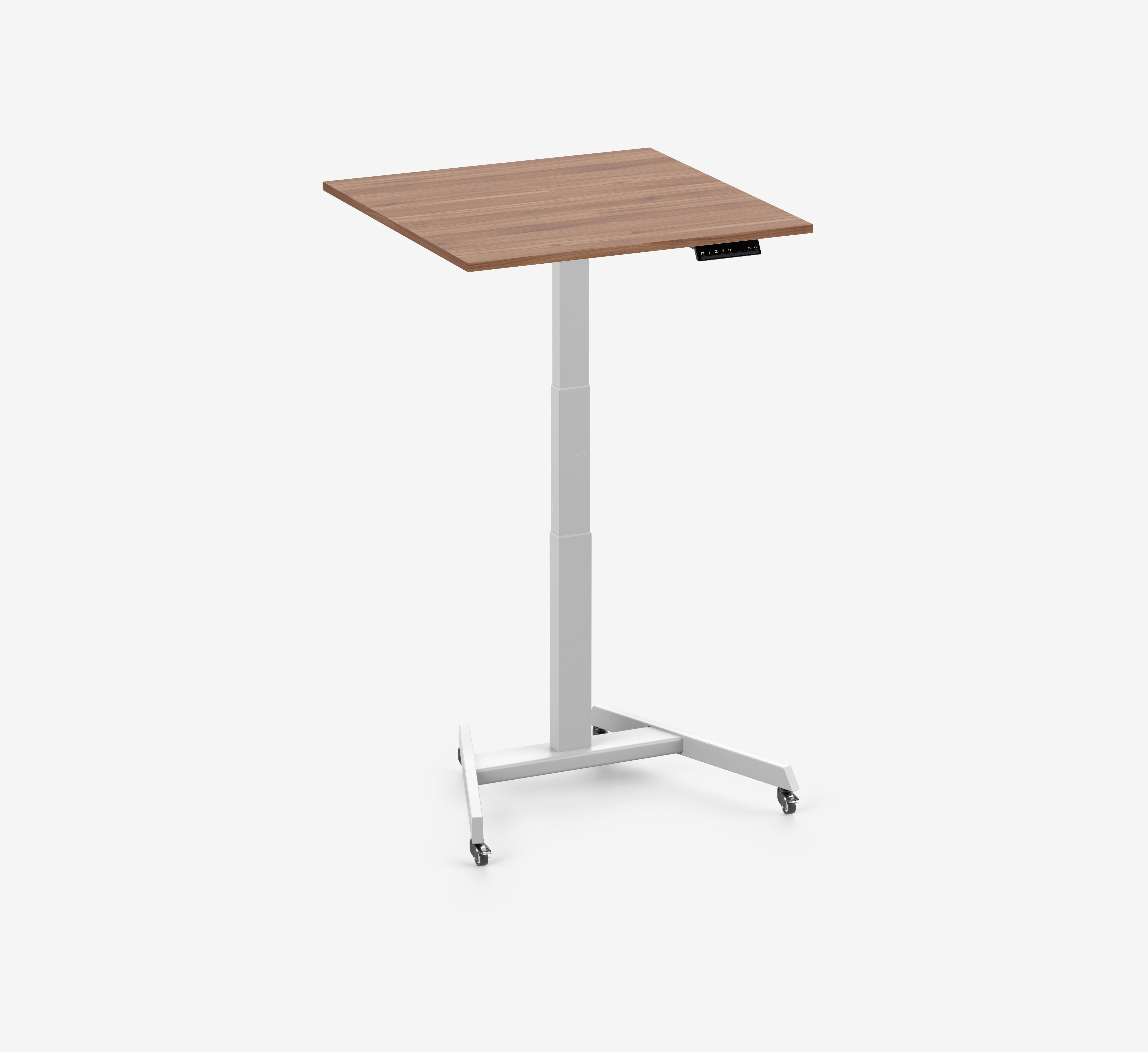 FOKUS Single Schreibtisch Weiß Nussbaum 80x80