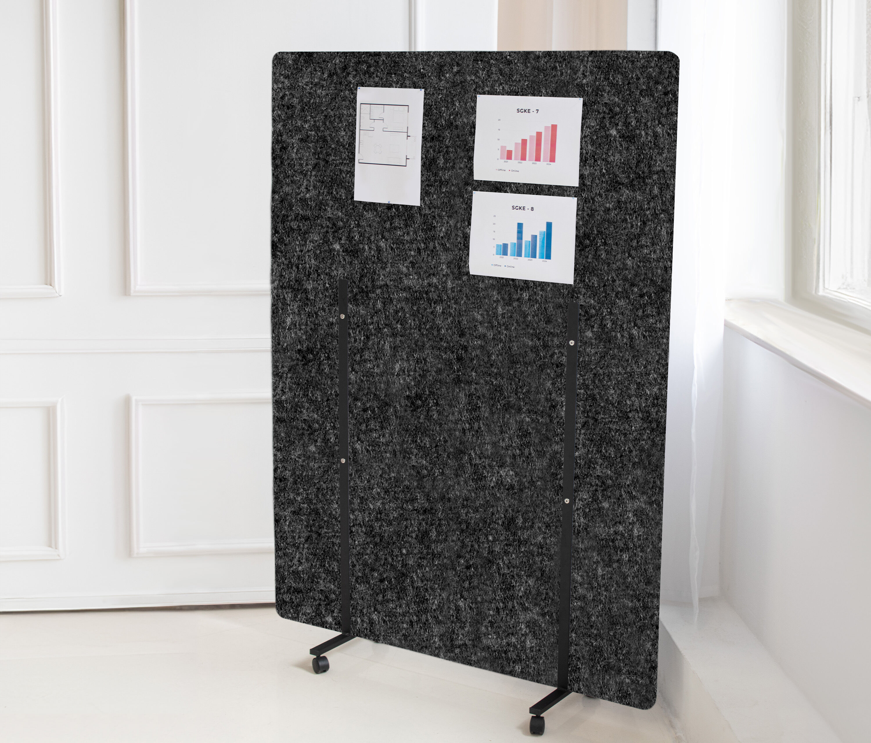 Akustik Stellwand Schwarz