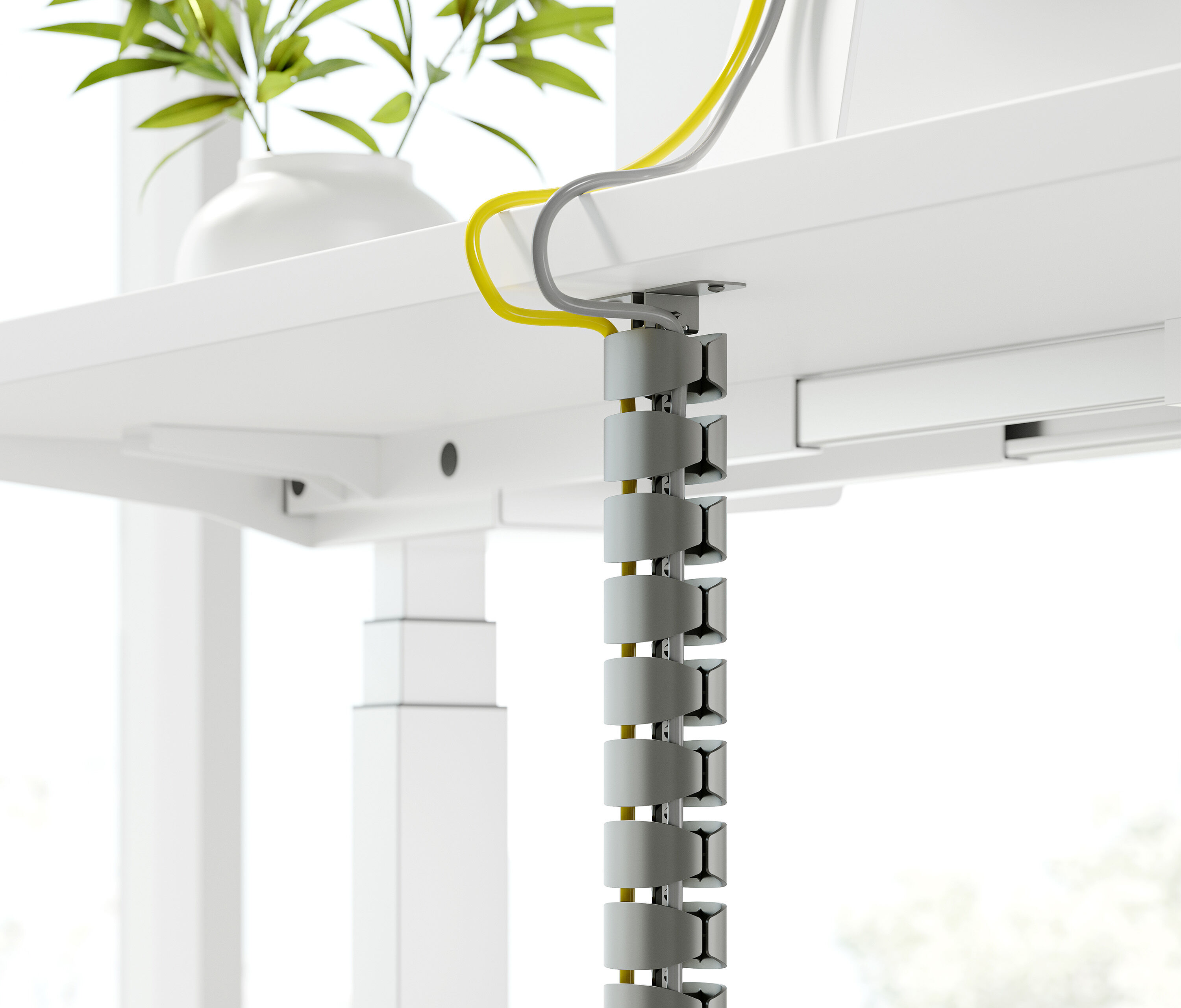 Kabelslang Grijs rond