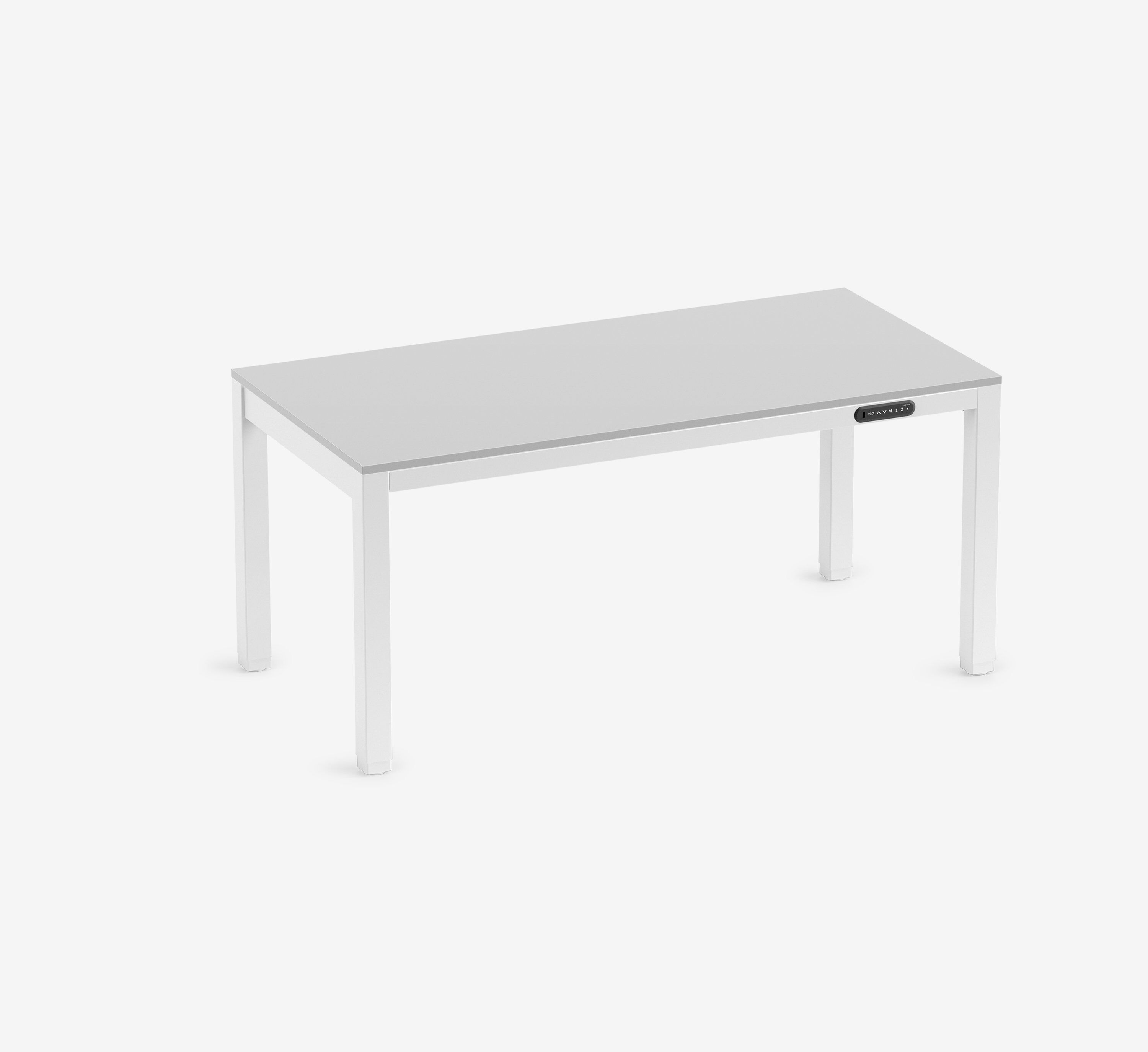 PRIMUS 4-Bein Schreibtisch Weiß Lichtgrau 1600 x 800 x 25 mm