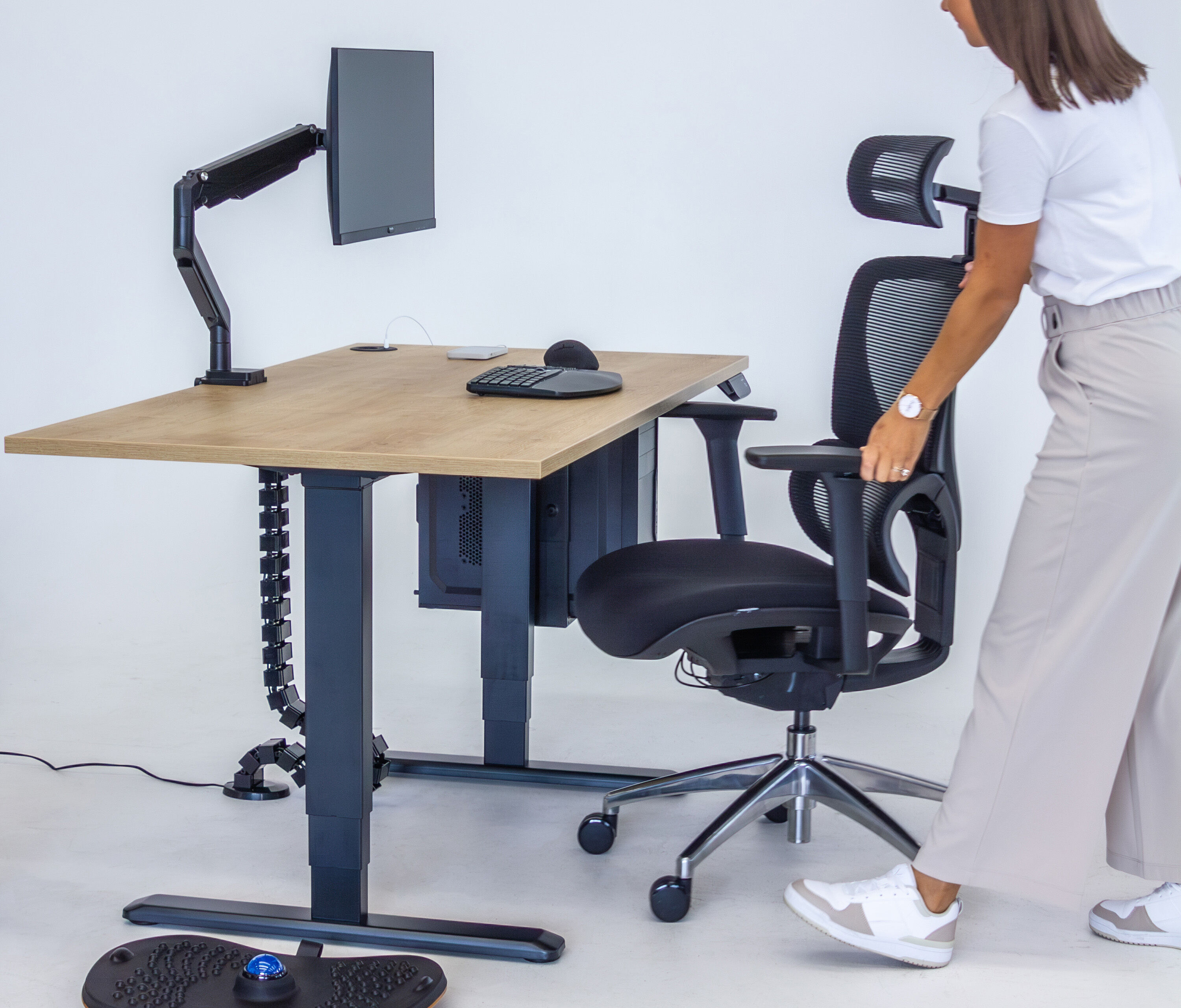 Bürodrehstuhl SENTA FX Niedrig Schwarz Silber