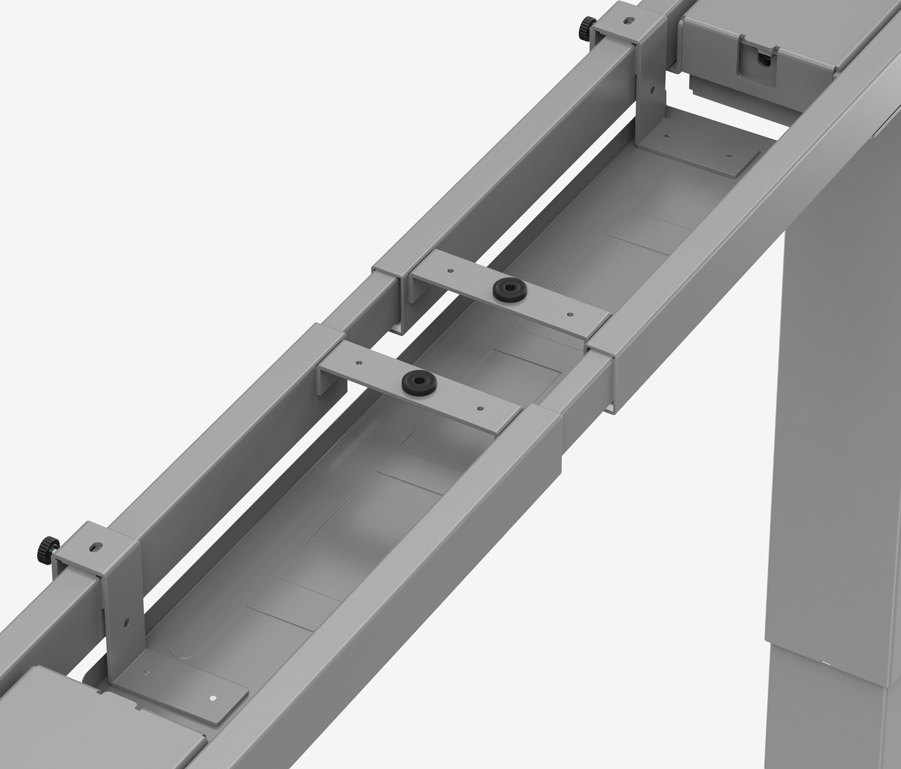 PRIMUS Freiformschreibtisch, Gestell Grau 1600 x 800/1000 x 25 mm Topweiß, Ausführung Rechts