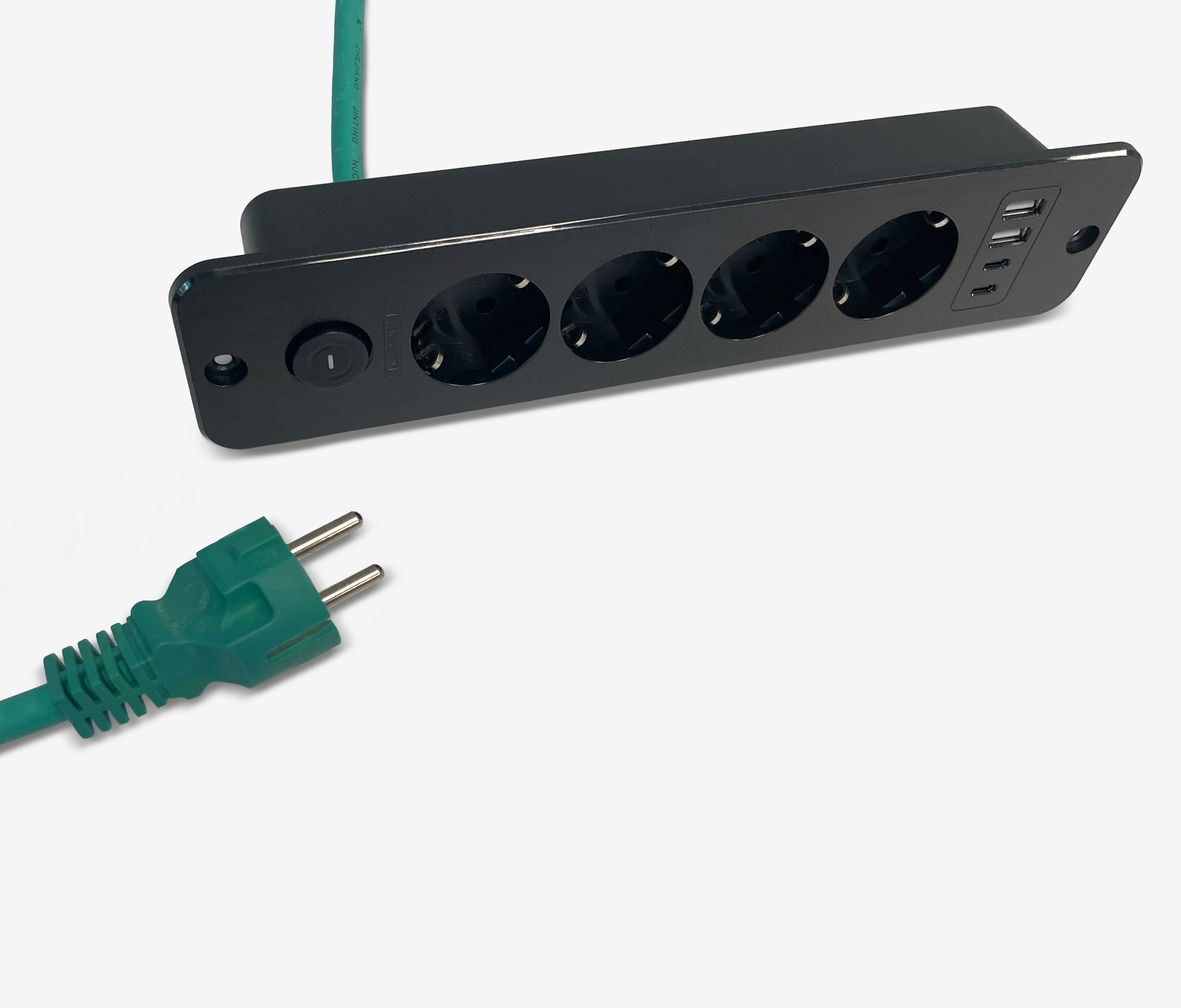 Kabelwanne mit optional integrierter Steckdose Grau Ohne Steckdose