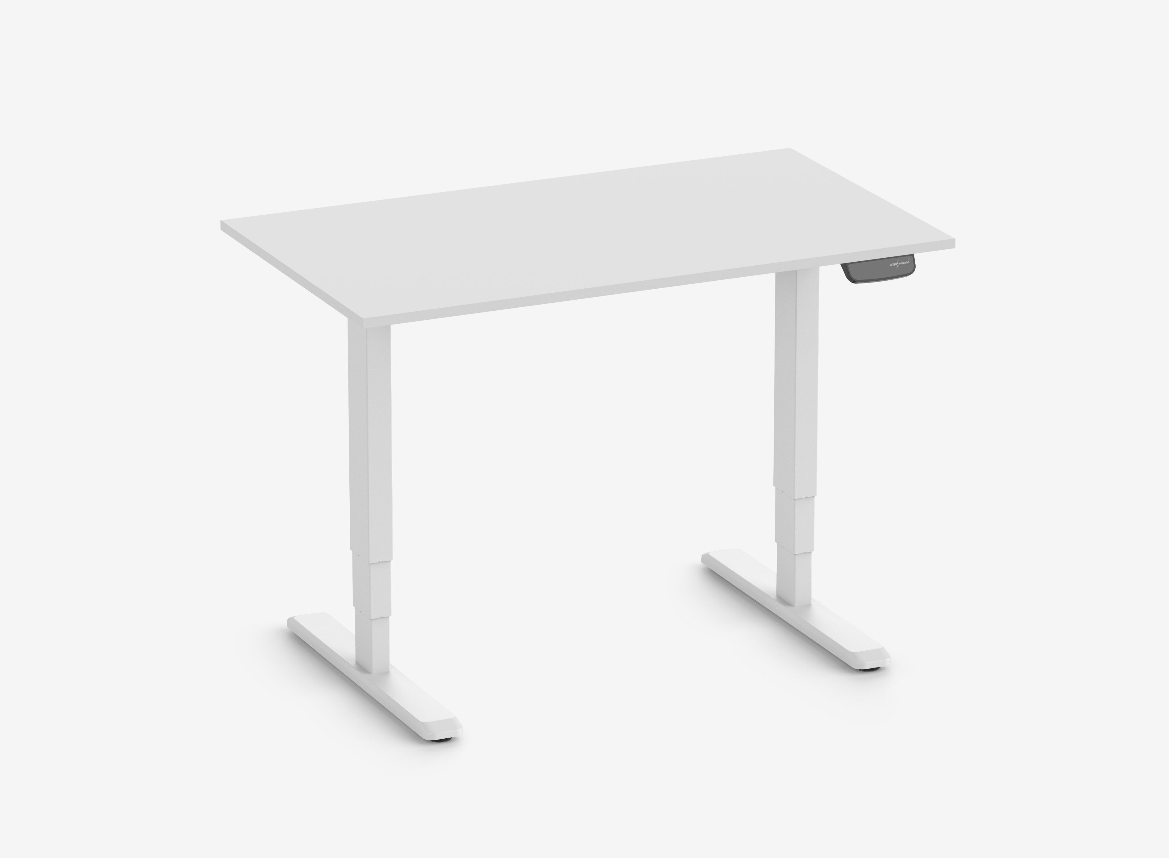 PRIMUS Rechteckschreibtisch, Gestell Weiß, Tischplatte 1200 x 700 x 19 mm Lichtgrau