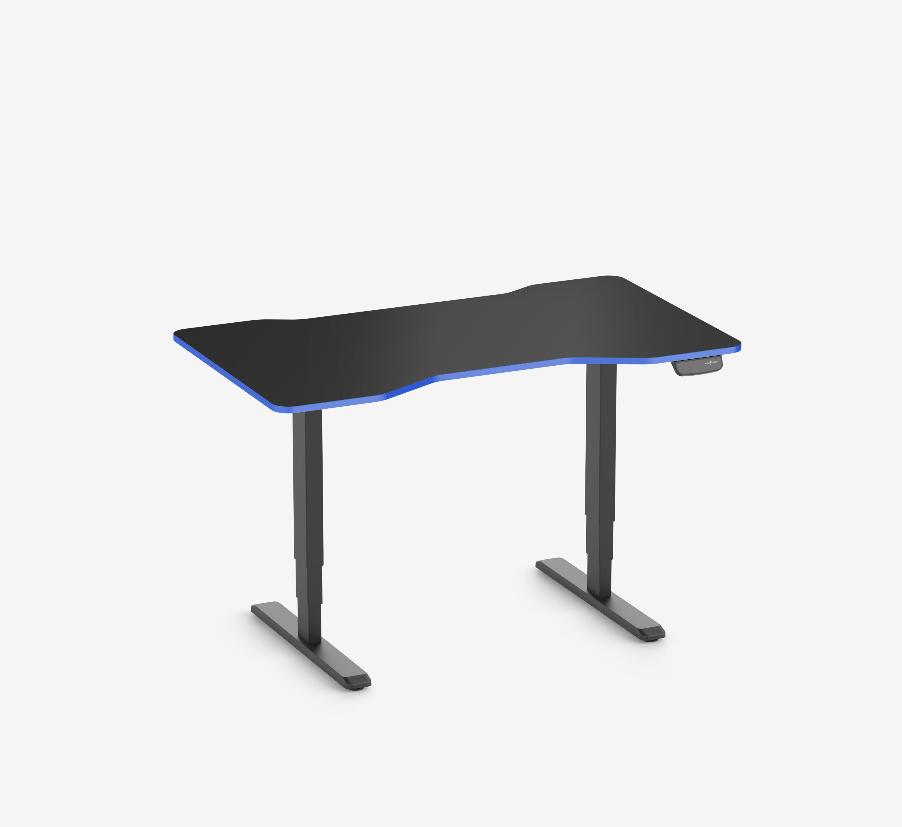 Primus Gamingschreibtisch Cockpit, Schwarz Silk-Touch Royal Blue 140x80