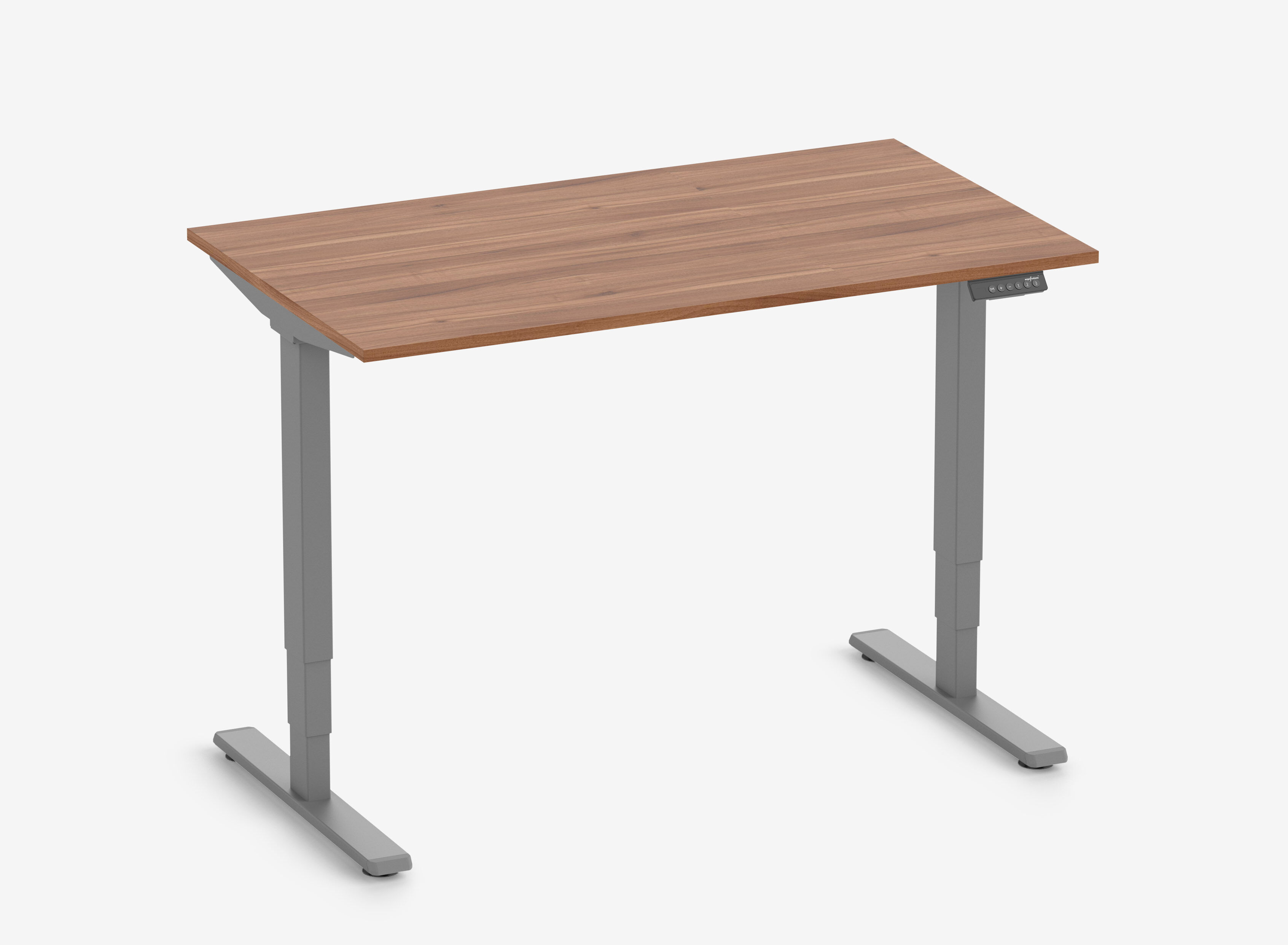 FOKUS Gestell Grau, Tischplatte 1200 x 700 x 19 mm Nussbaum