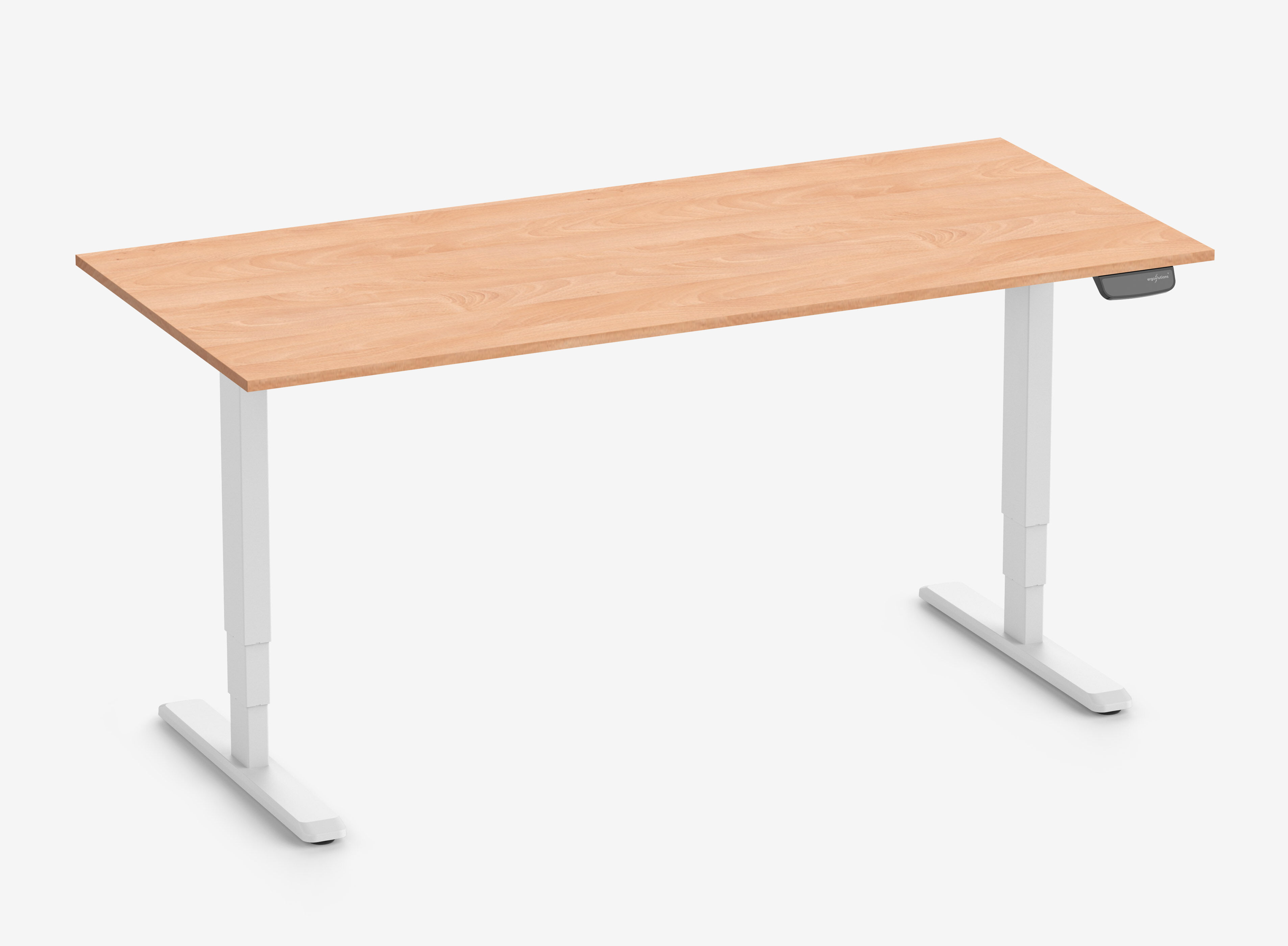 PRIMUS Rechteckschreibtisch, Gestell Weiß, Tischplatte 1800 x 800 x 19 mm Buche