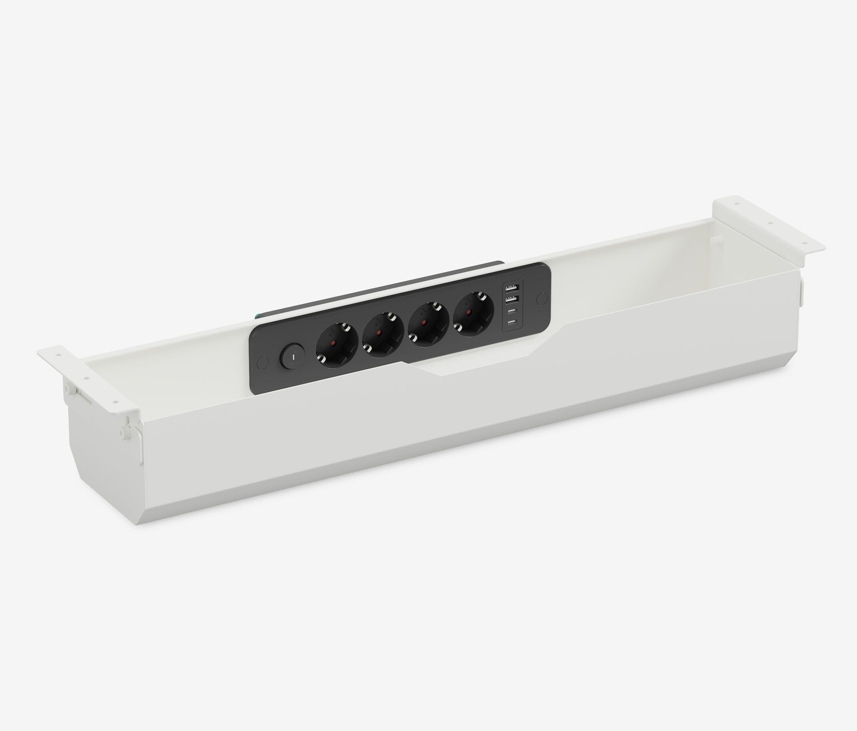 Kabelgoot wit met geïntegreerd stopcontact