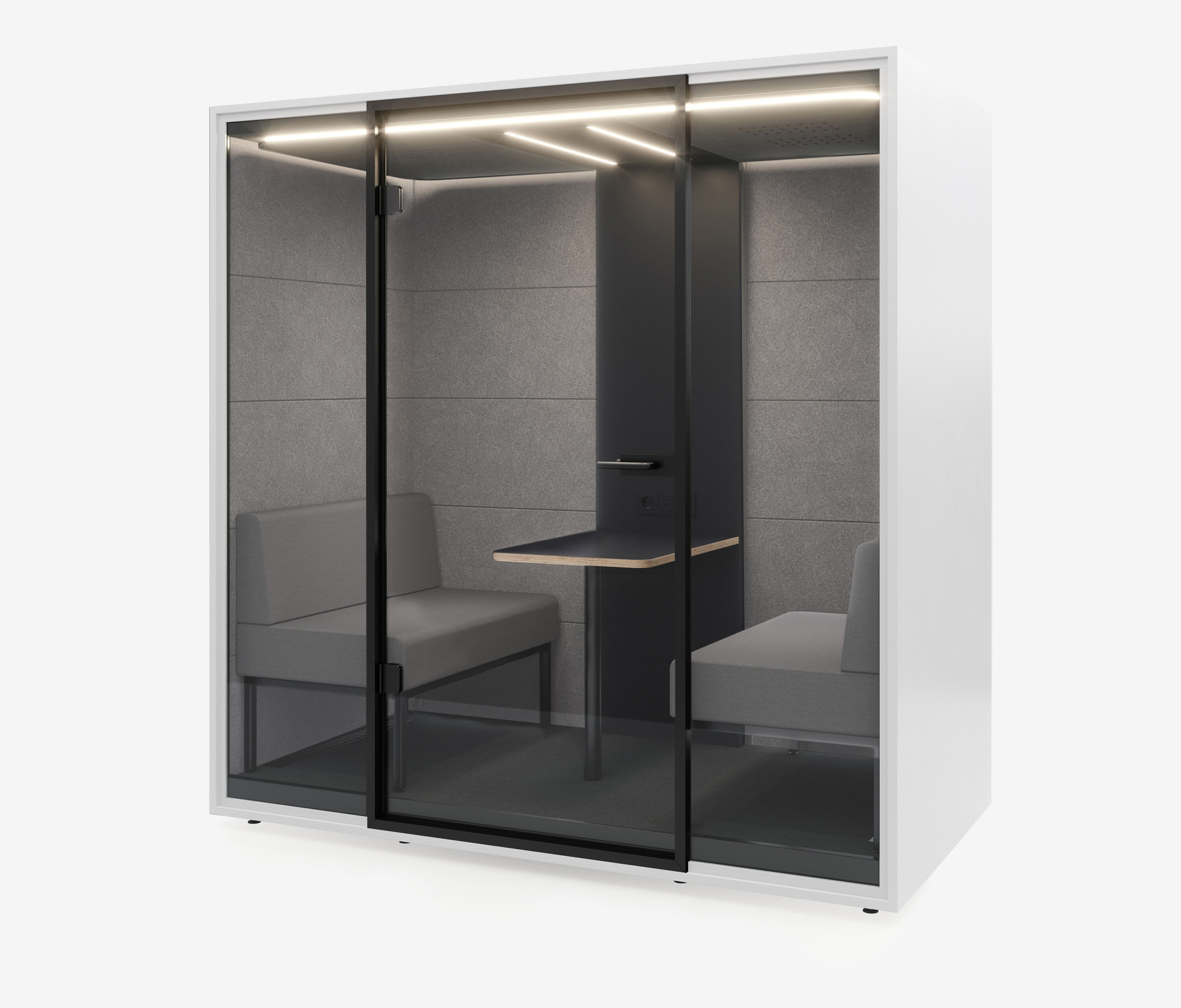 Meetingbox Quattro Wit Antraciet Lichtgrijs Lichtgrijs Standaard Zwart