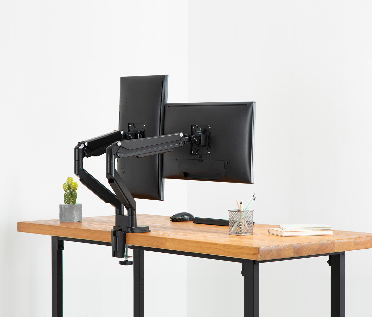 Dual Gasdruck Monitorarm - schwarz