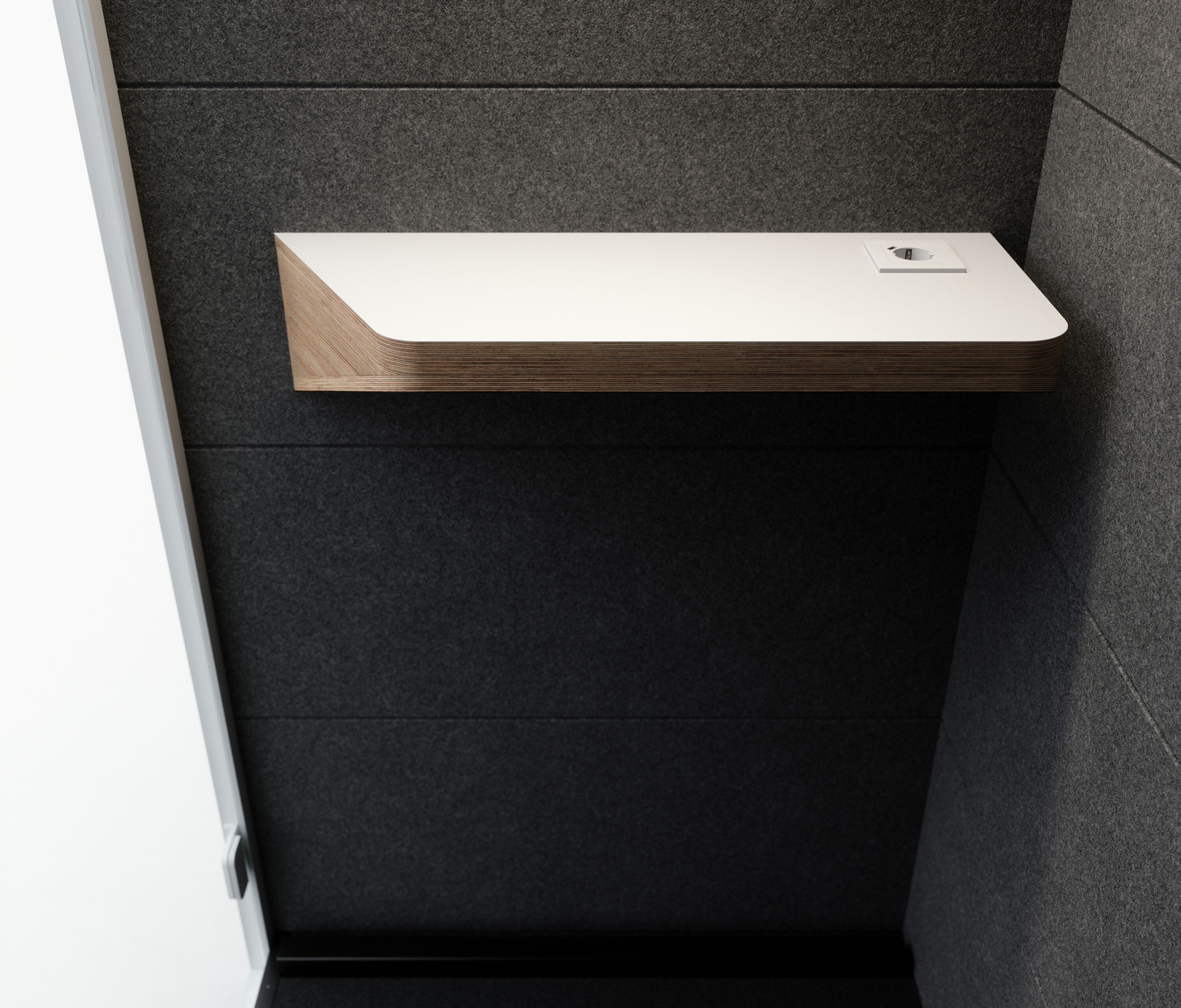 Telefonbox Single Anthrazit Schwarz Kaffee Standard