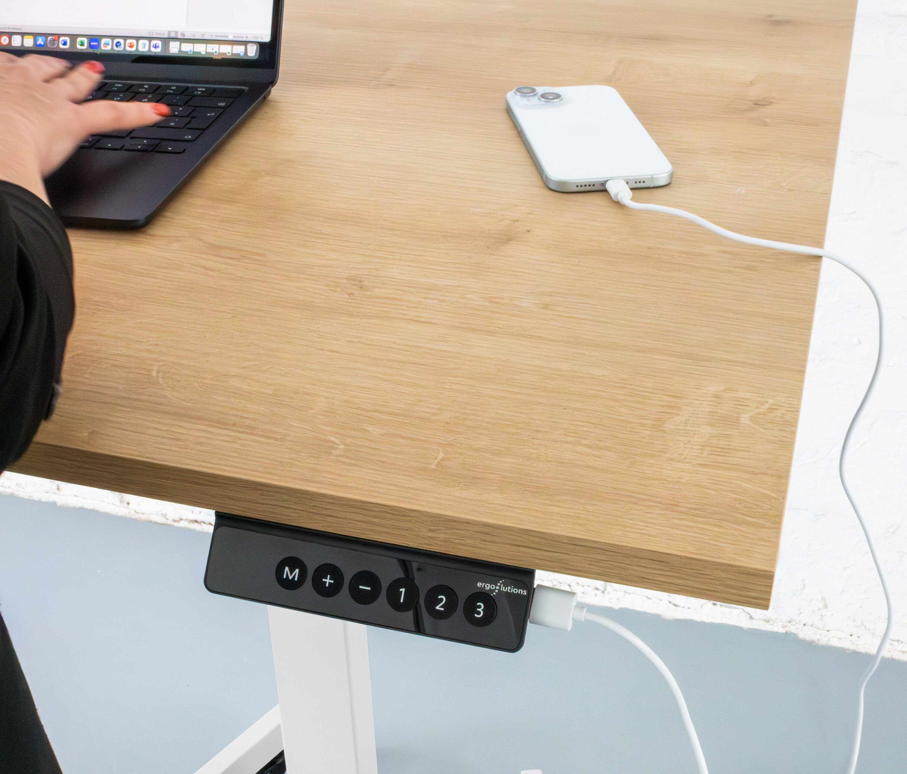 FOKUS Single Schreibtisch Weiß Buche 80x80