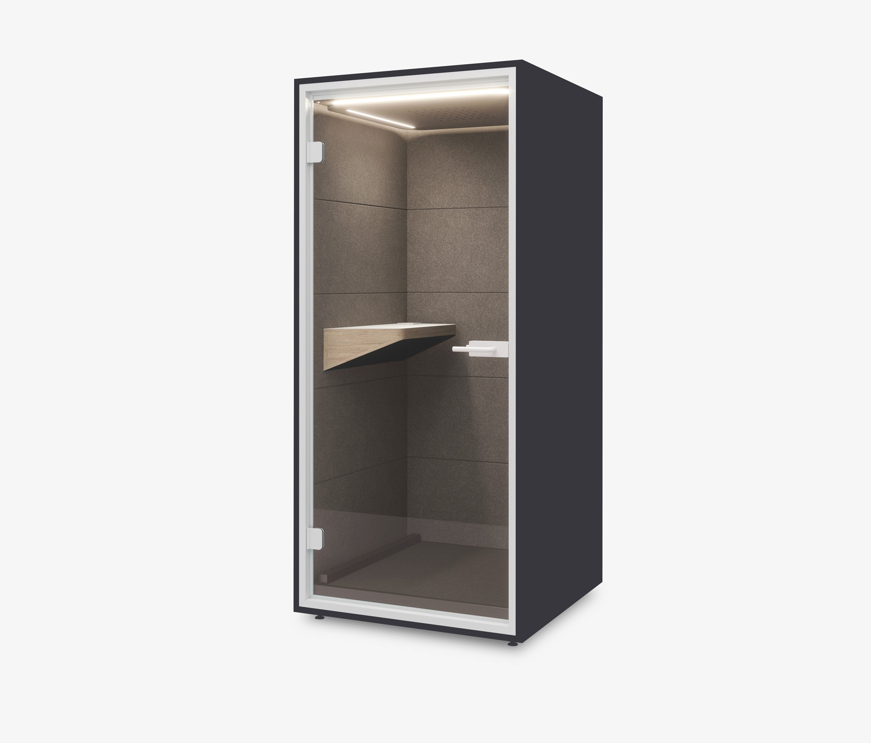 Telefooncel Single Antraciet Wit Koffie Standaard