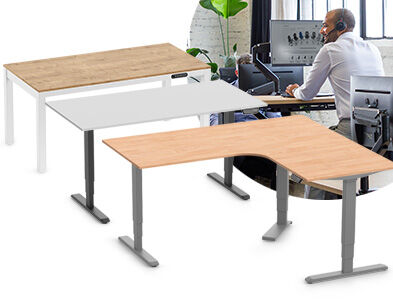 Elektrisch höhenverstellbarer Schreibtisch Elektro Flex, Freiform, Arbeitshöhe 680-1160 mm, Breite 1800 mm, Tiefe 800 mm, links/rechts 1000 mm Elektrisch höhenverstellbarer Schreibtisch Elektro Flex, Freiform, Arbeitshöhe 680-1160 mm, Breite 1800 mm, Tiefe 800 mm, links/rechts 1000 mm