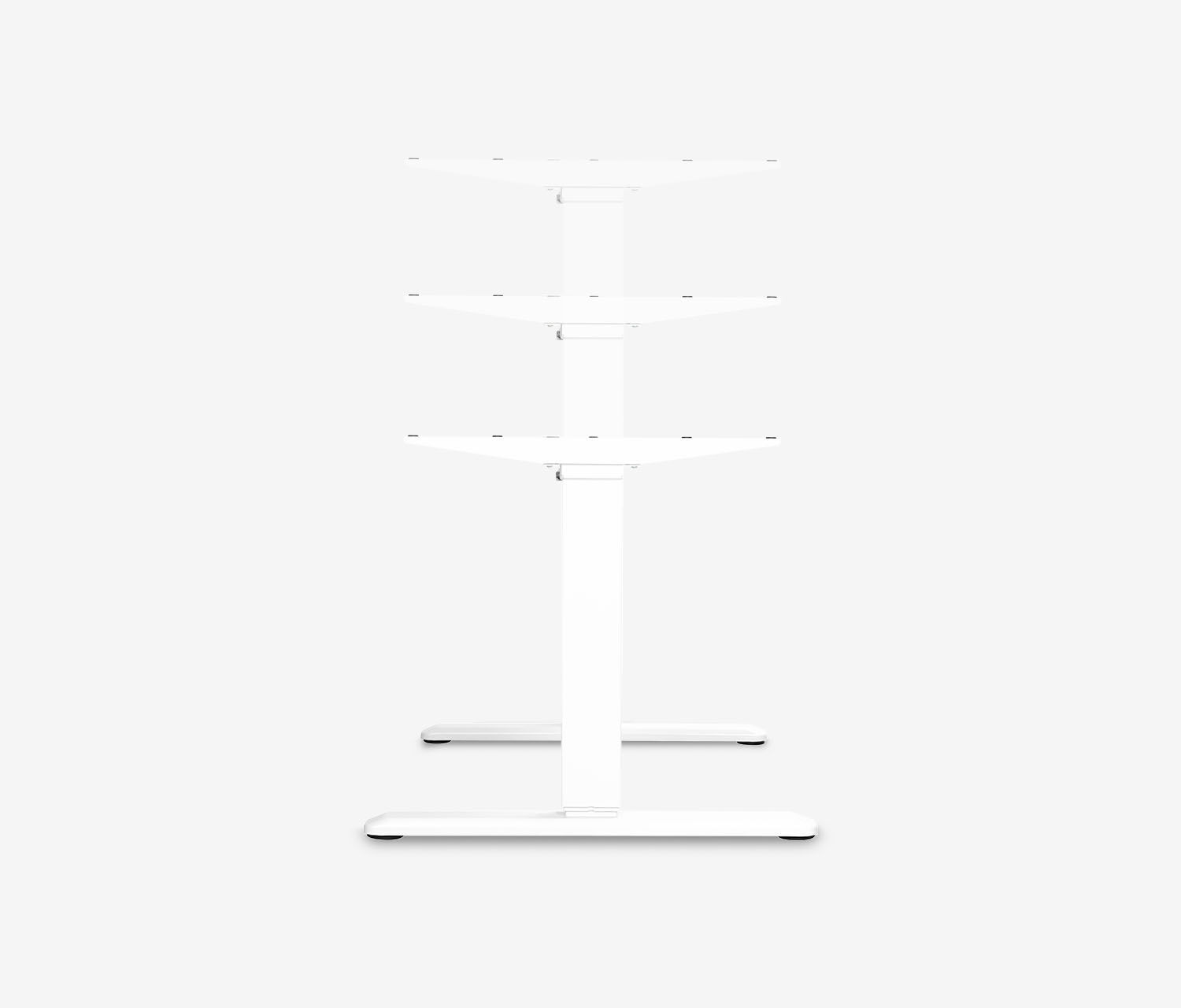 PRIMUS Freiformschreibtisch, Gestell Weiß 1600 x 800/1000 x 25 mm Lichtgrau, Ausführung Links