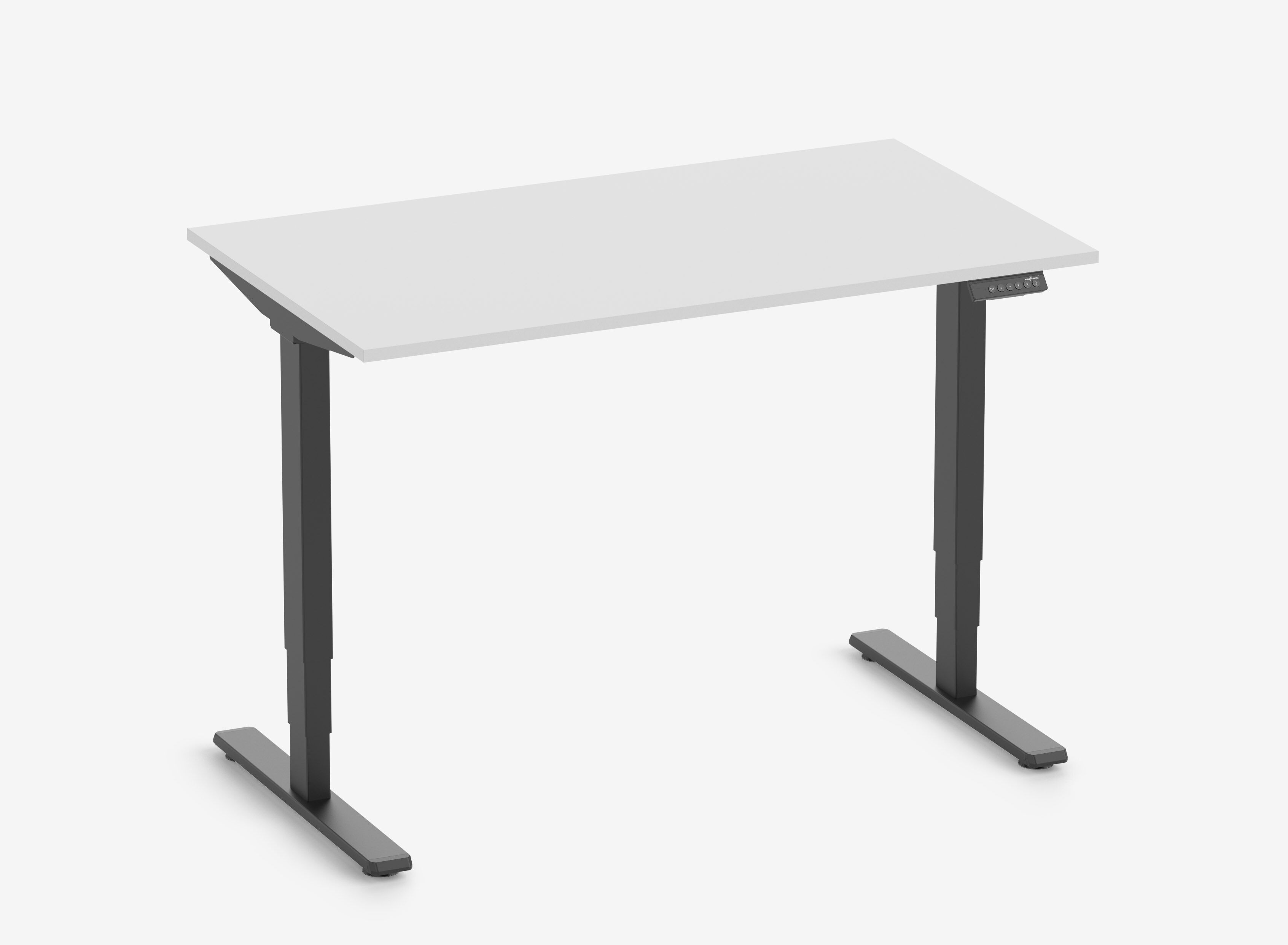 FOKUS Gestell Schwarz, Tischplatte 1200 x 700 x 19 mm Lichtgrau