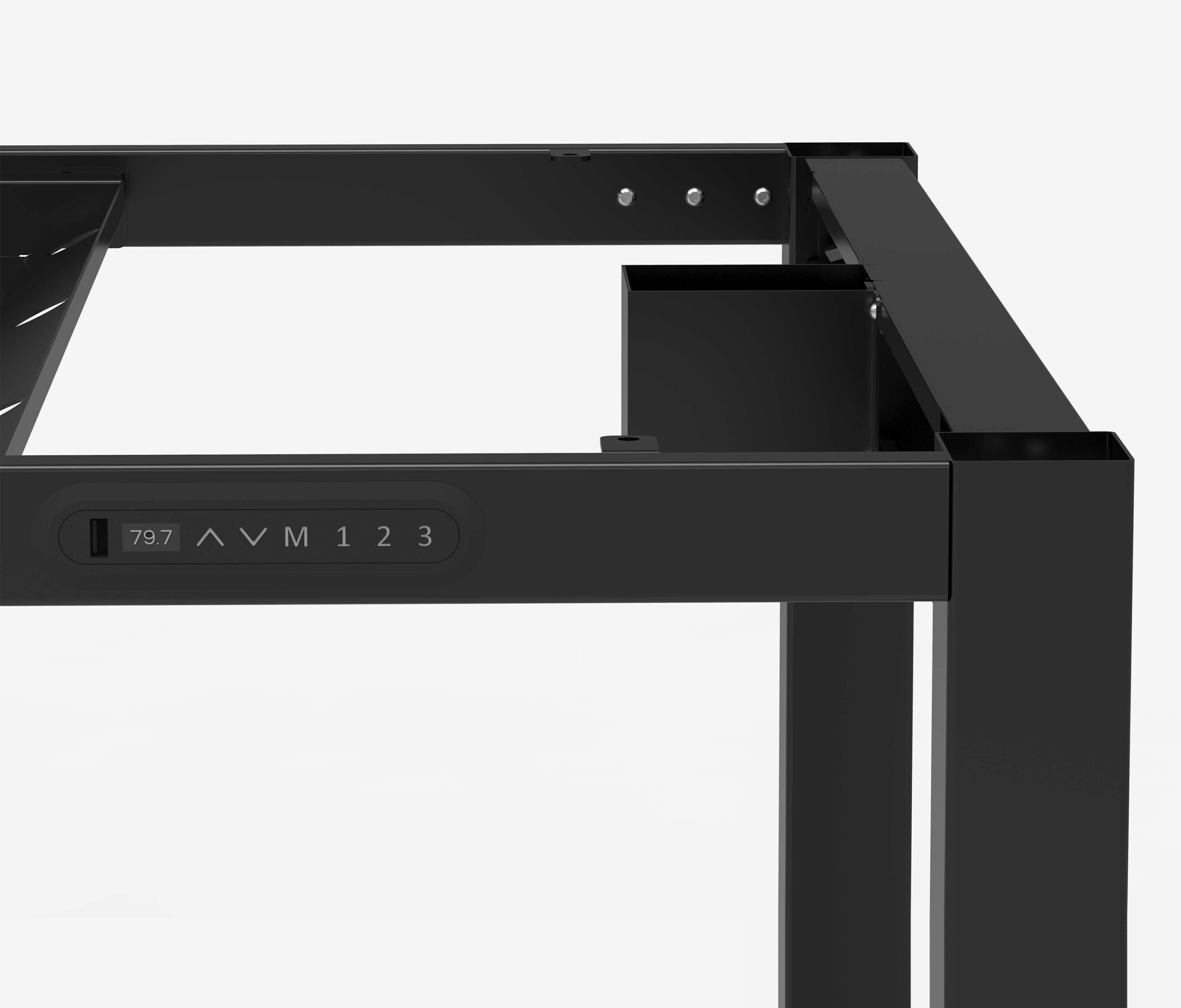 PRIMUS 4-Bein Schreibtisch Schwarz Topweiß 1600 x 800 x 25 mm
