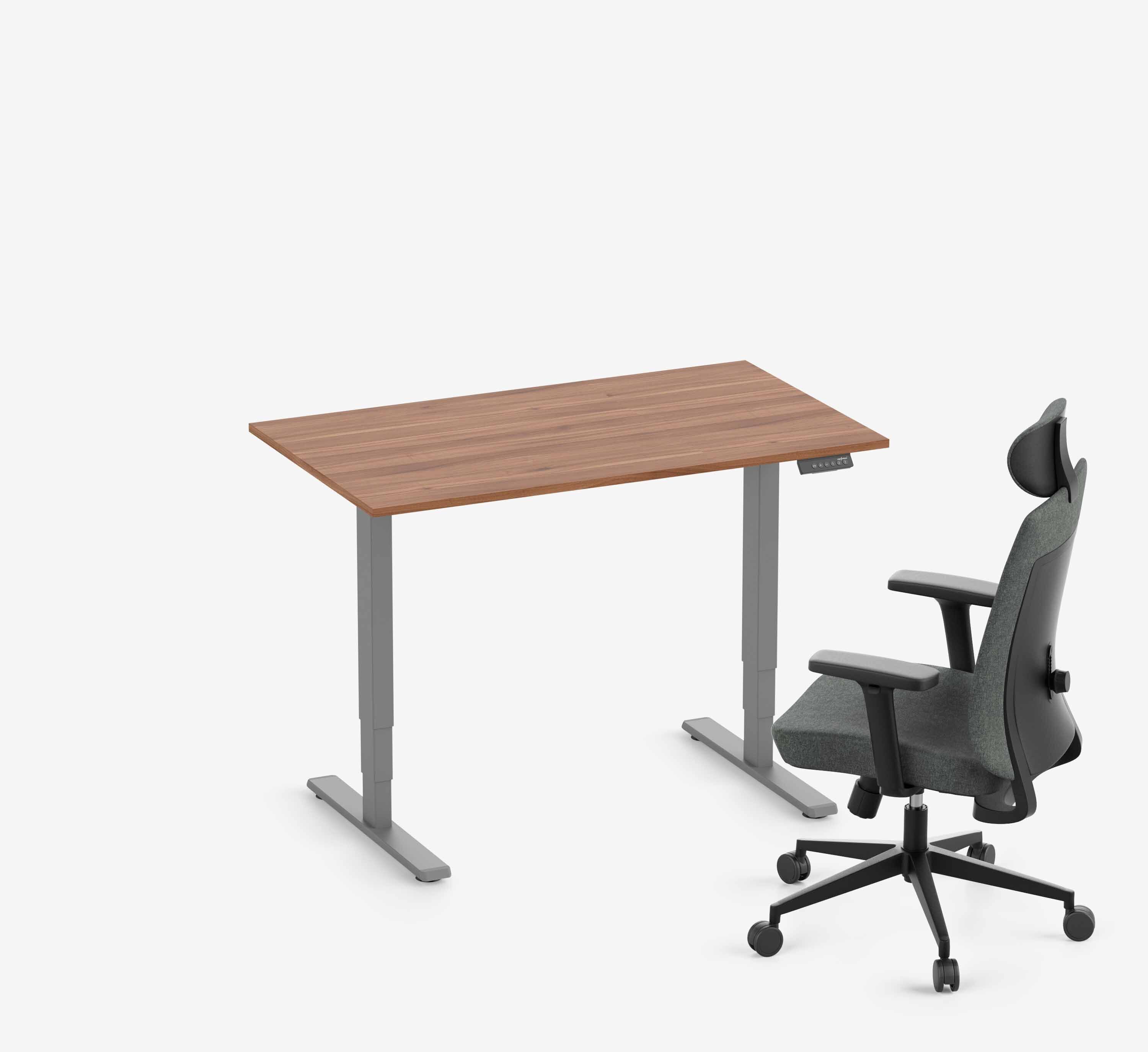 FOKUS + Stoel Grijs Walnoot Normaal 1200 x 70 x 19 mm